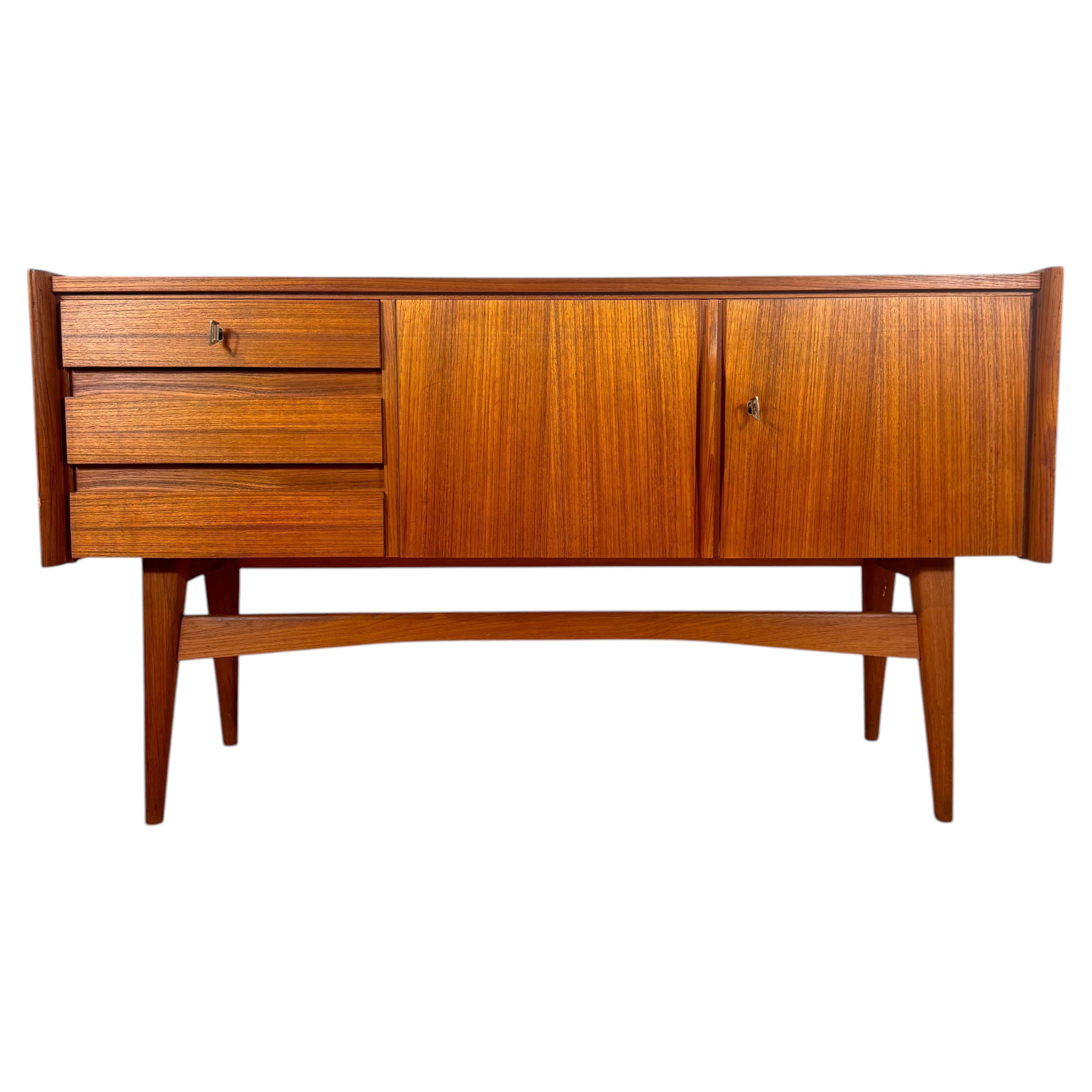 Small Danish teak sideboard, Scandinavian Modern style, 1960s