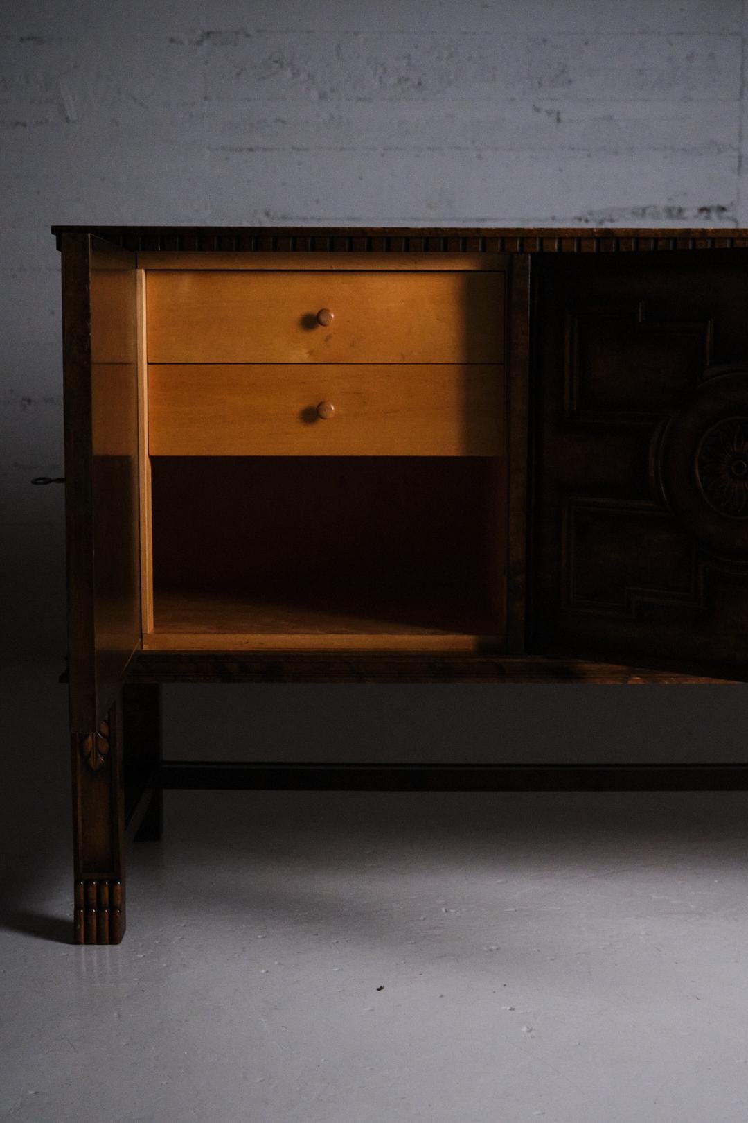 Birch Sideboard 'Borgholm' attributed to Axel Einar Hjorth for Bodafors, Sweden, 1920s For Sale