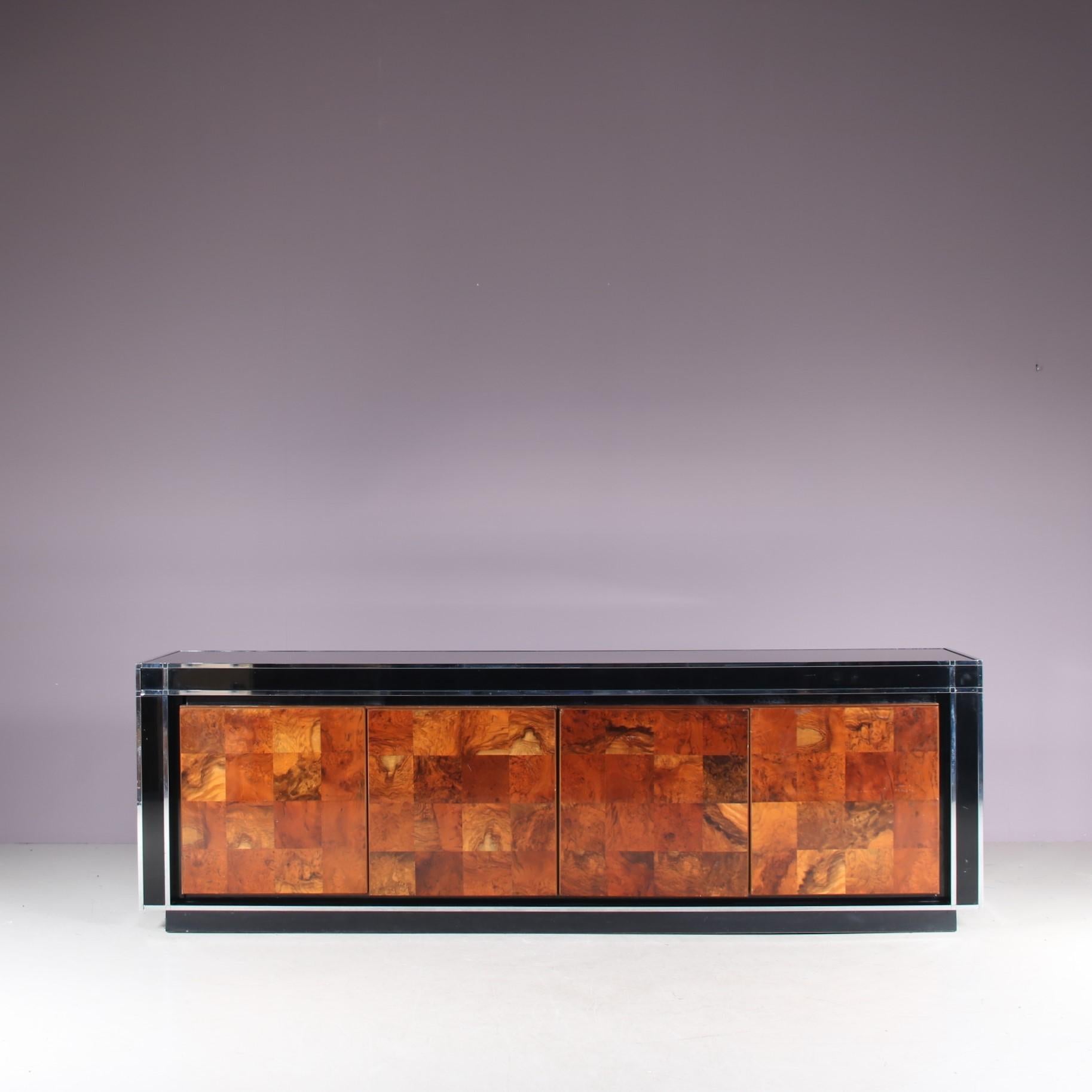 Mid-Century moderno Credenza / Divisorio di Willy Rizzo per Mario Sabot, Italia 1970