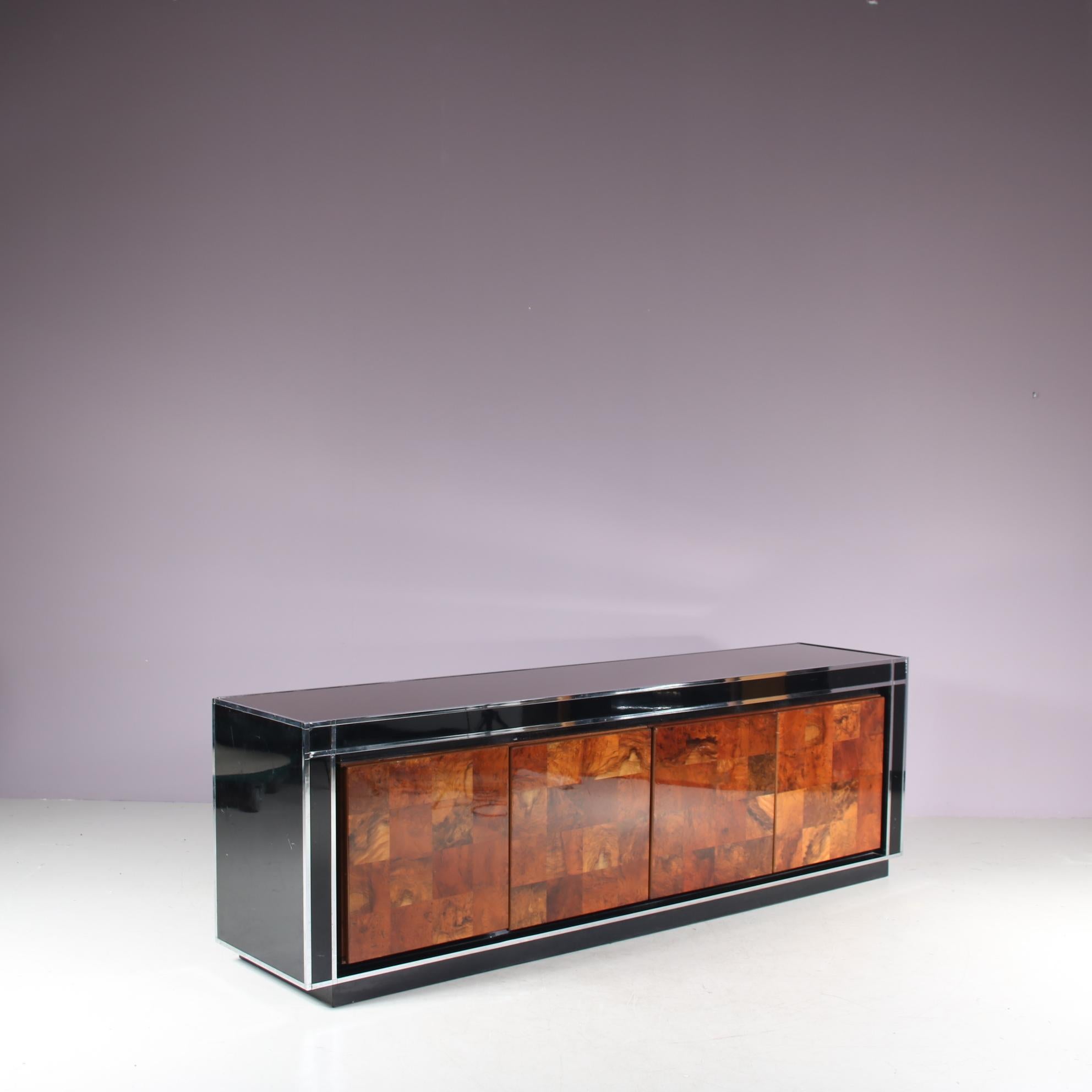 Metallo Credenza / Divisorio di Willy Rizzo per Mario Sabot, Italia 1970