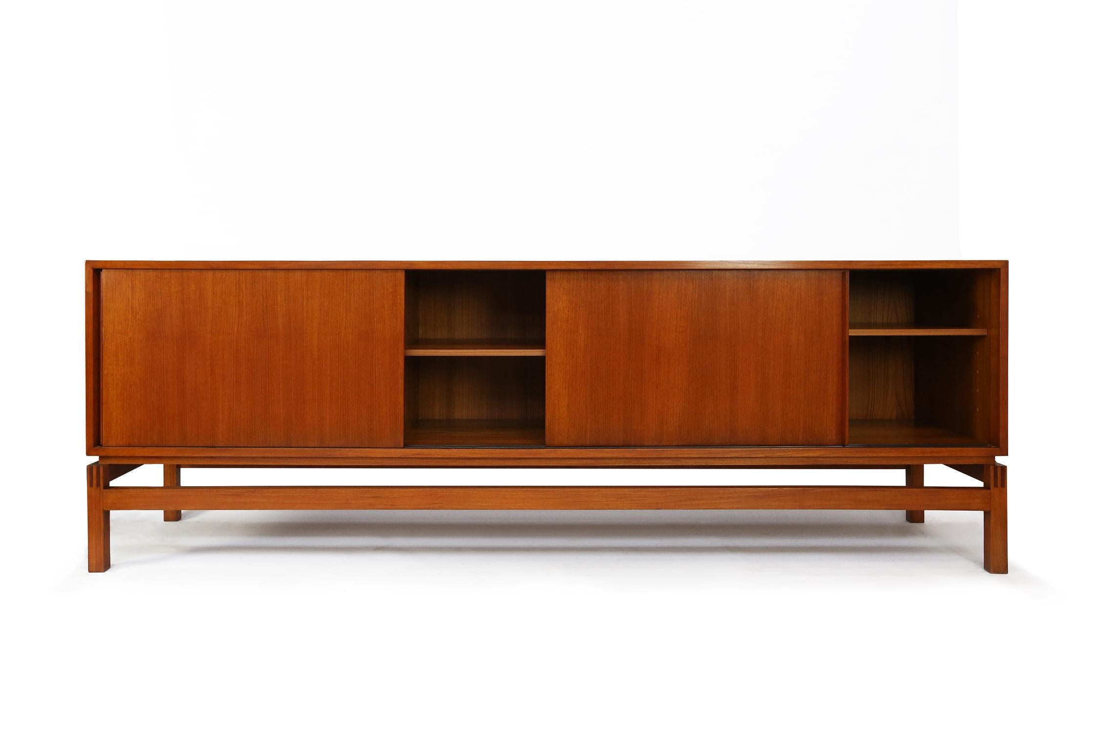 Sideboard/ Room Divider in Teak Wood by Emiel Veranneman, Belgium, 1970s For Sale 1