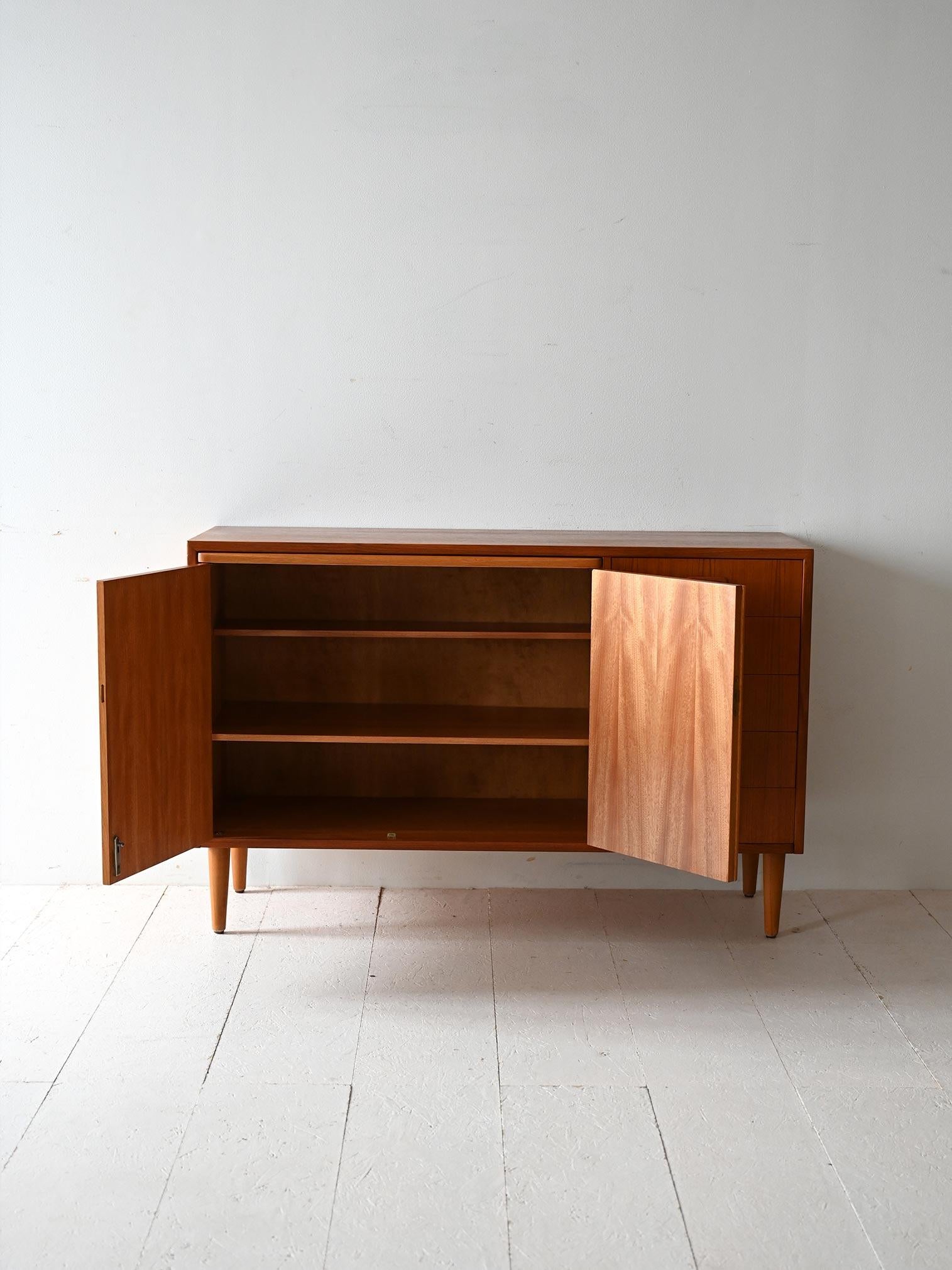 Scandinavian Modern Scandinavian teak sideboard with drawers and desk For Sale