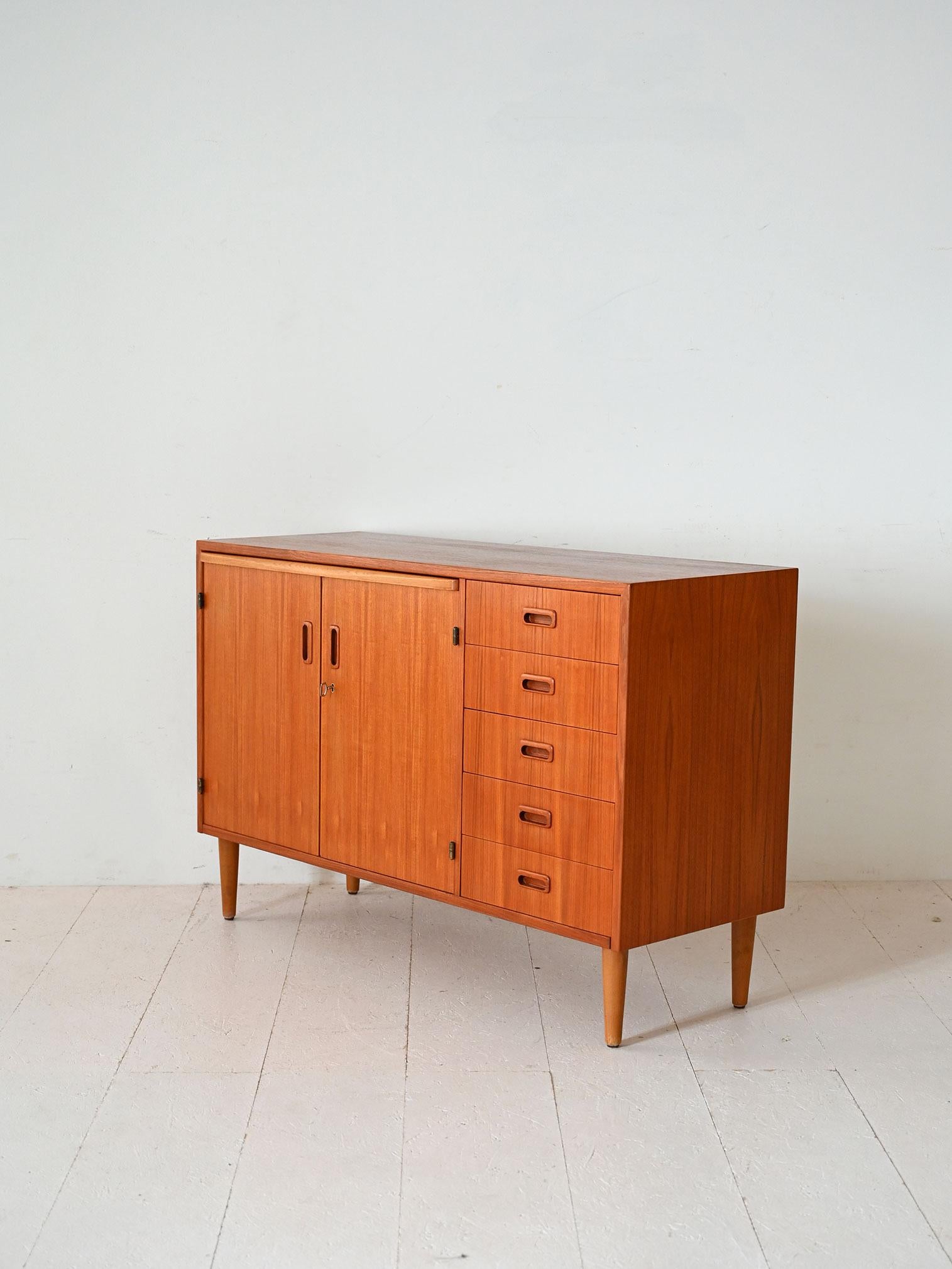Mid-20th Century Scandinavian teak sideboard with drawers and desk For Sale