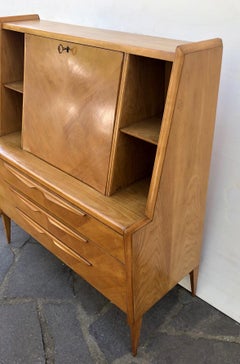 Sideboard Scandinavian Design Ash 1970 Honeycomb with Flap Drawers Natural Color