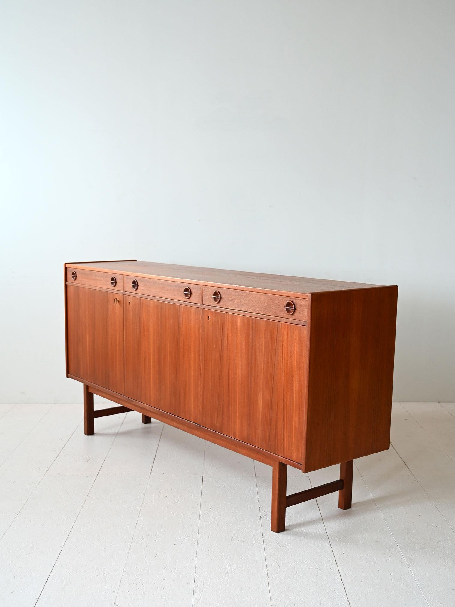 Mid-20th Century Scandinavian sideboard with hinged doors For Sale