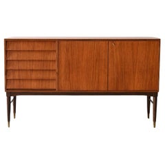 Vintage Sideboard scandinavo con puntali in ottone