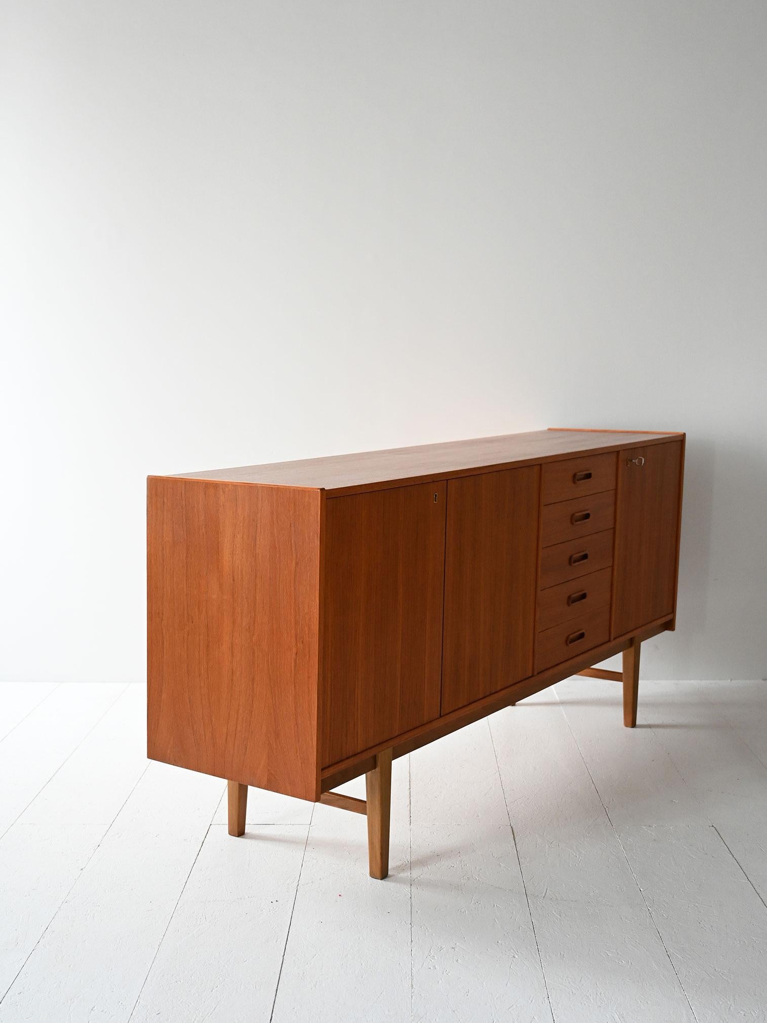 Mid-20th Century Scandinavian teak sideboard from the 1960s For Sale