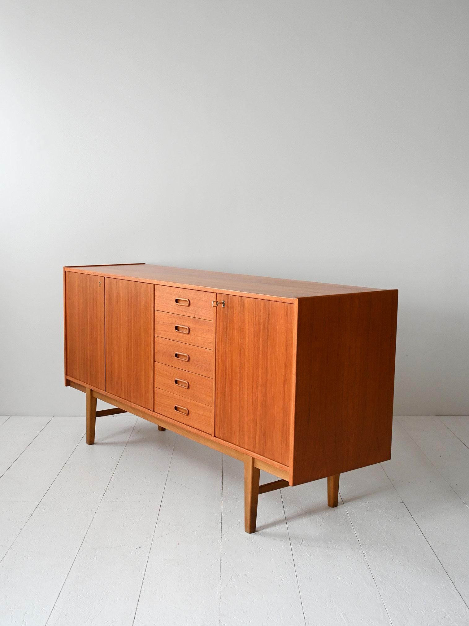 Teak Scandinavian teak sideboard from the 1960s For Sale