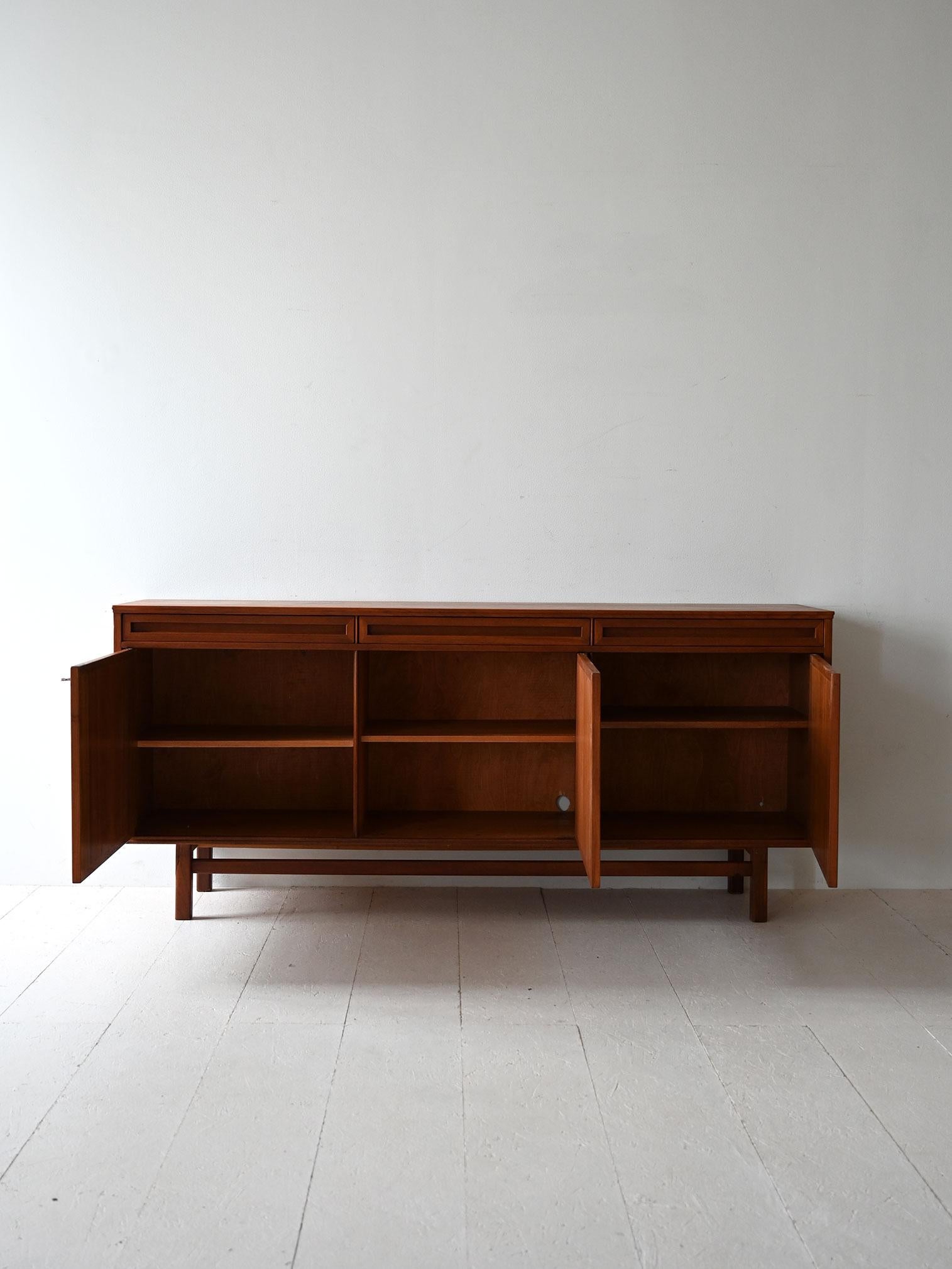 Scandinavian Modern Scandinavian teak sideboard with doors and drawers For Sale