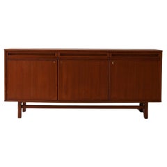 Skandinavisches Sideboard aus Teakholz mit Türen und Schubladen