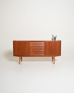 Scandinavian teak sideboard with tile-style drawers, 1960s