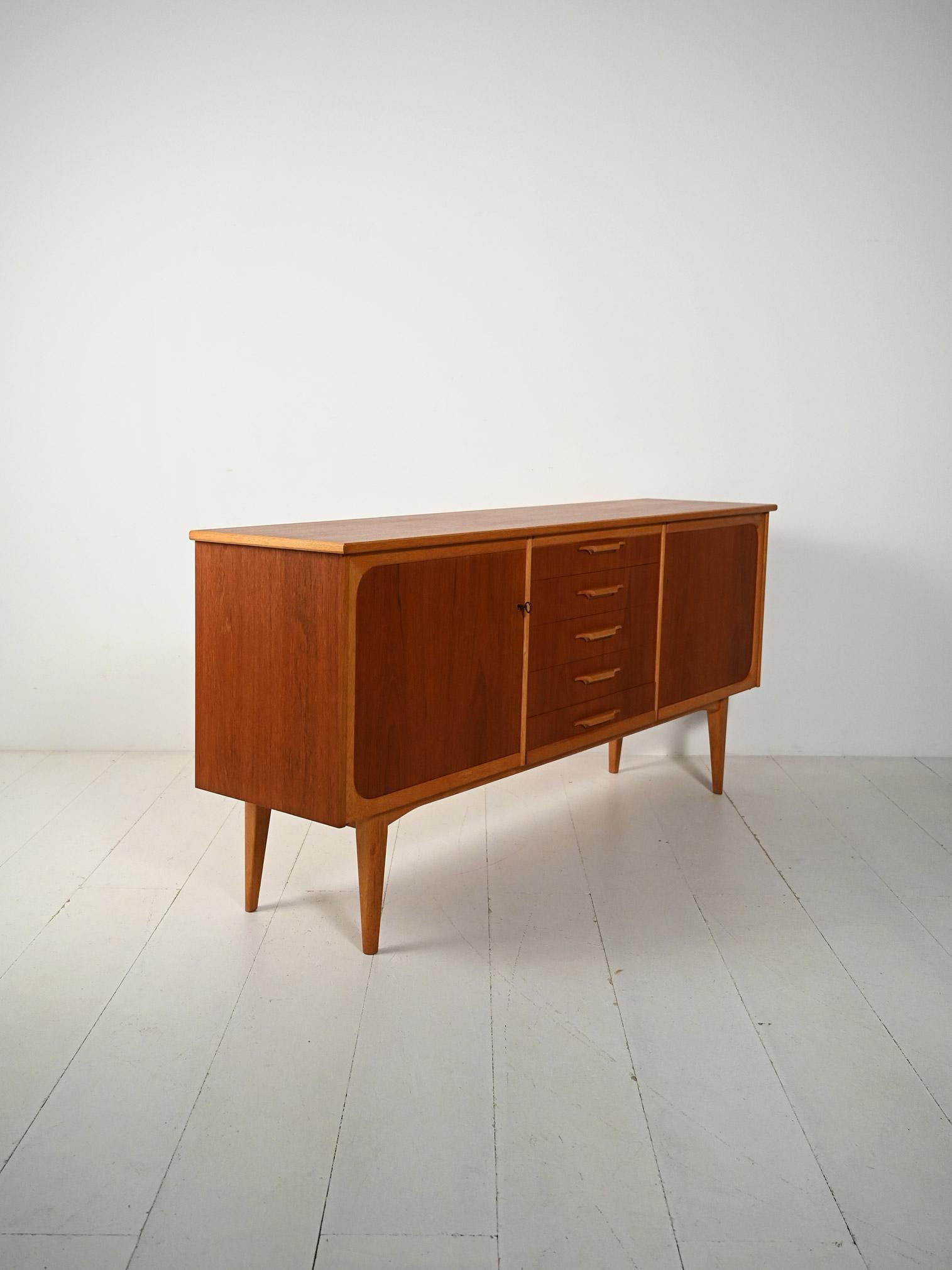 Scandinavian Sideboard scandinavo in teak e rovere For Sale