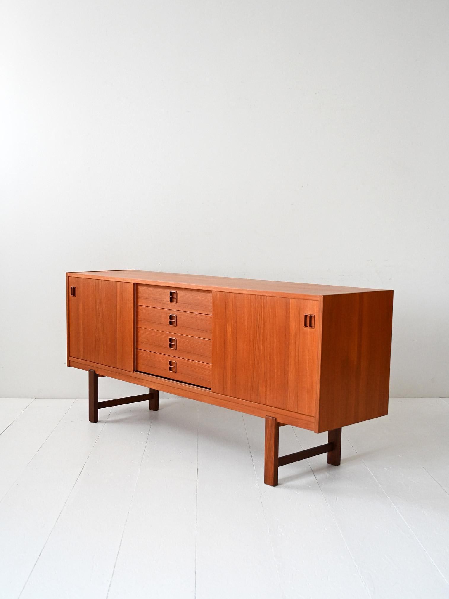 Teak Scandinavian teak 1960s sideboard with drawers For Sale