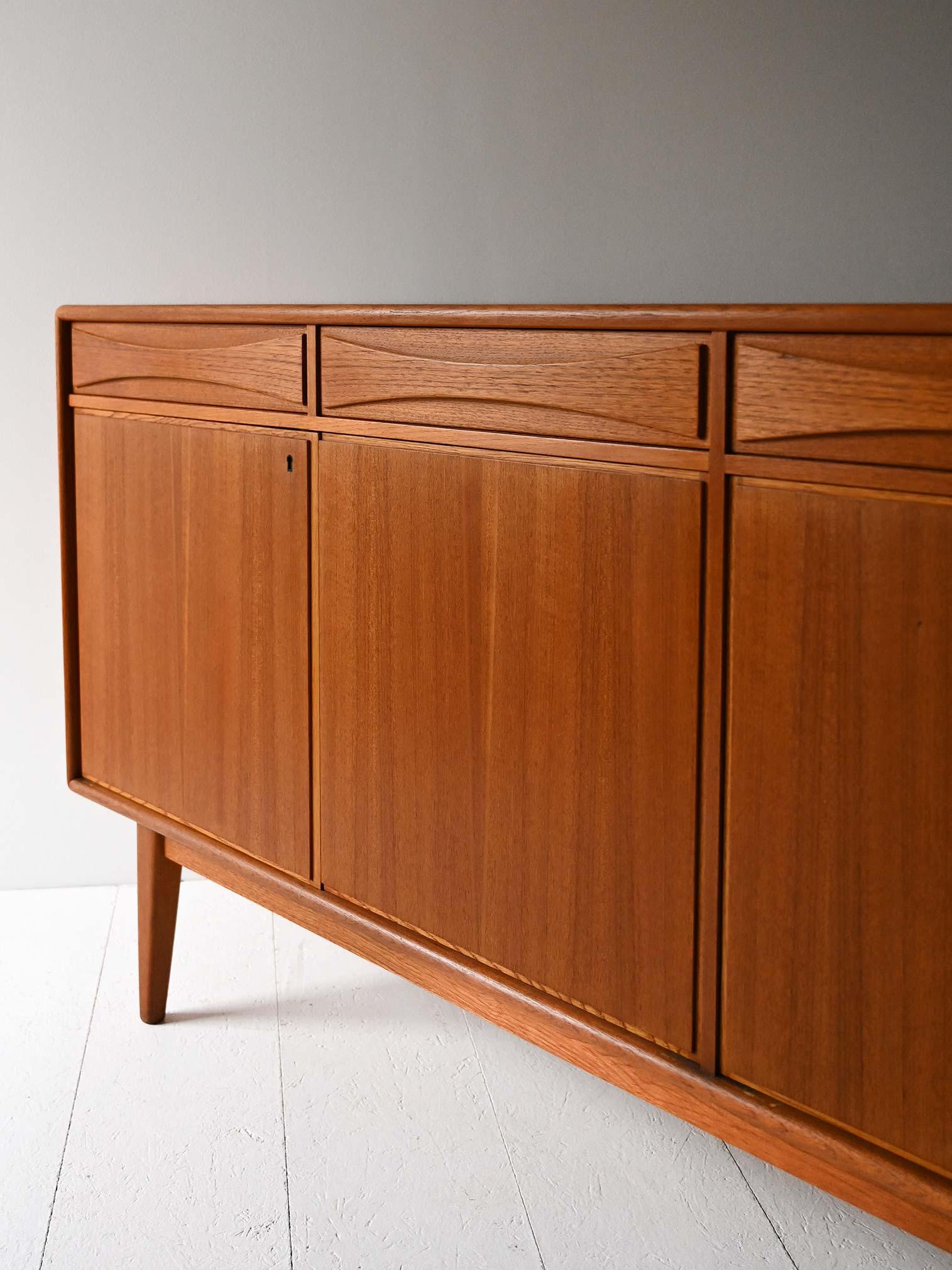 Teak Scandinavian teak sideboard ModelFabriken 1960s For Sale