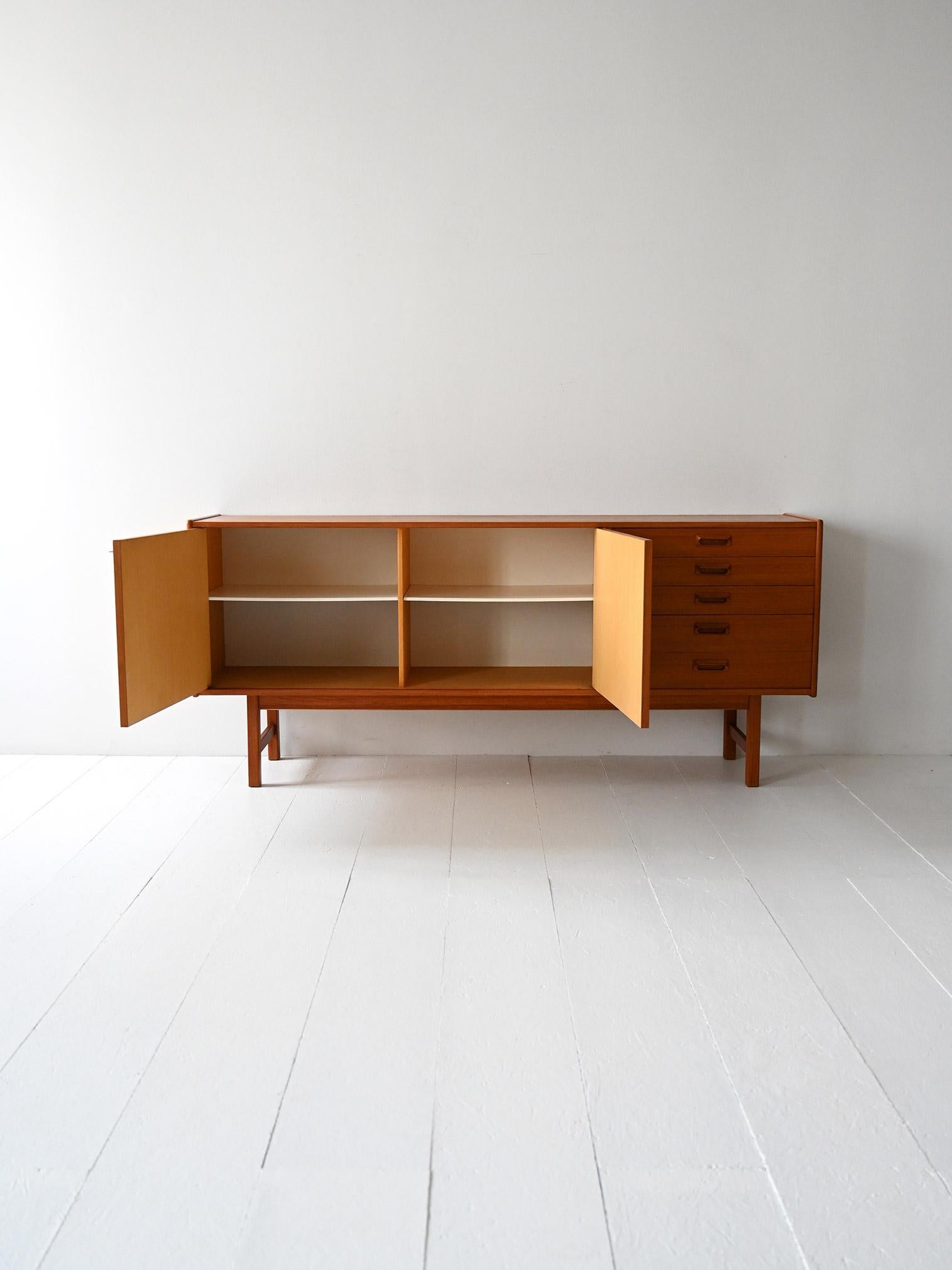 Scandinavian Modern Scandinavian vintage sideboard with hinged doors For Sale