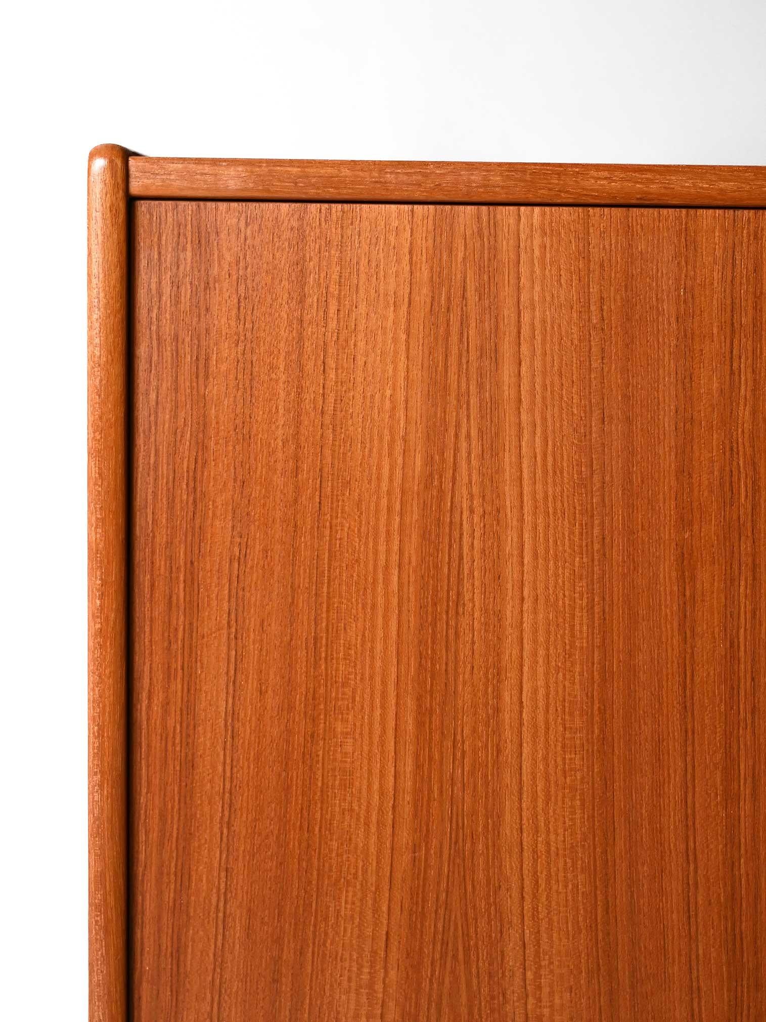 Teak Scandinavian vintage sideboard with hinged doors For Sale