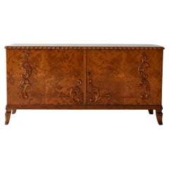Scandinavian vintage briarwood sideboard