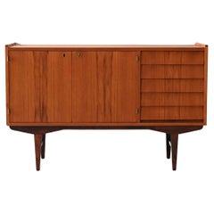 Buffet scandinave vintage en teck avec tiroirs à carreaux, 1960s