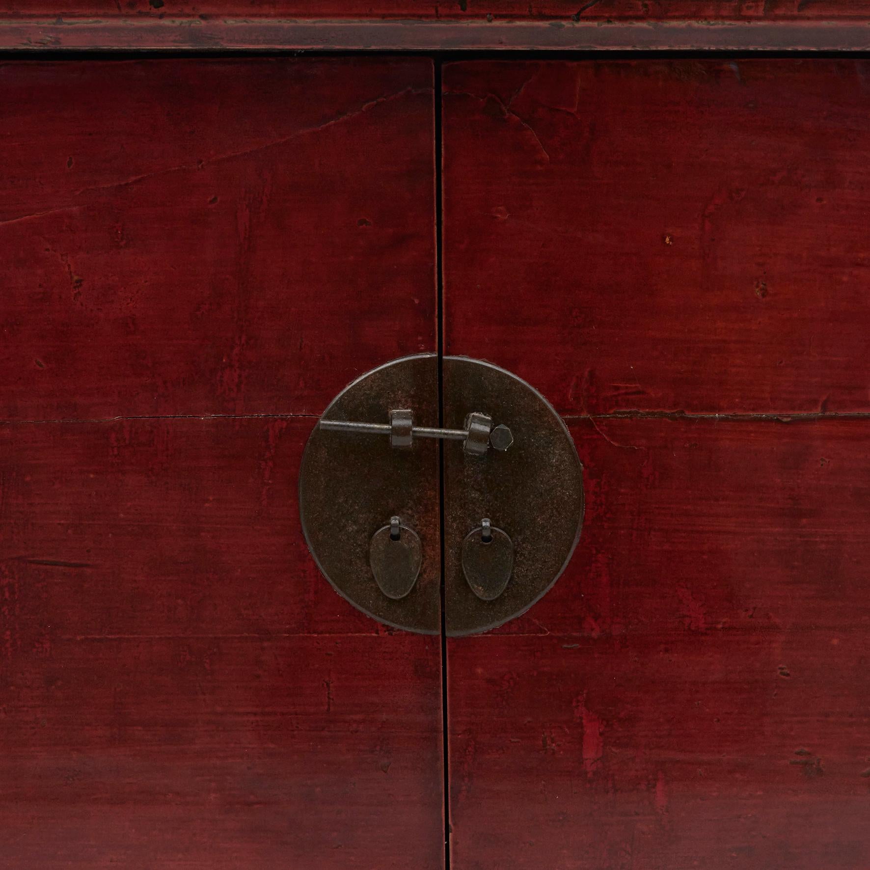 Elm Red Lacquered Sideboard, Shanxi Province