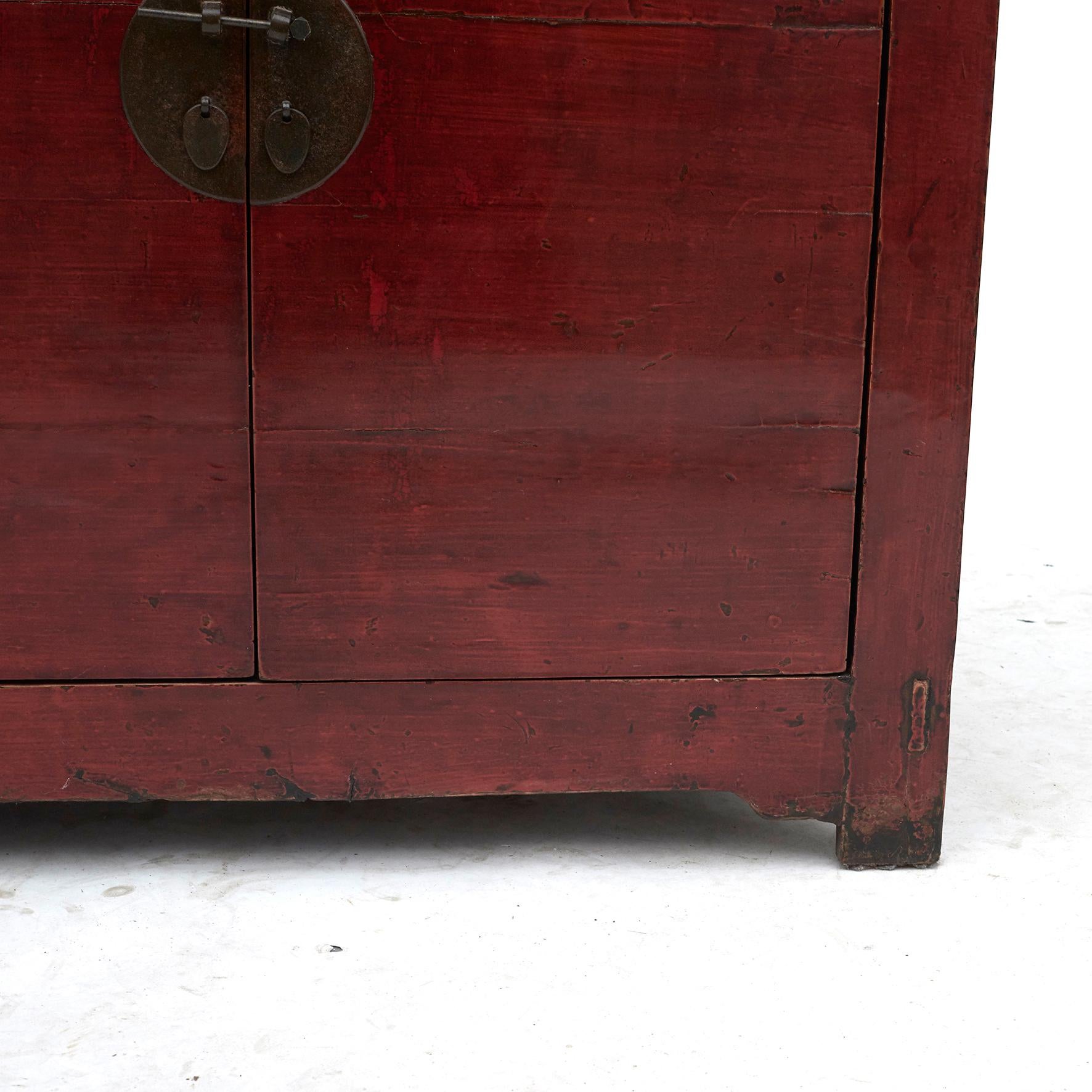 Red Lacquered Sideboard, Shanxi Province For Sale 1