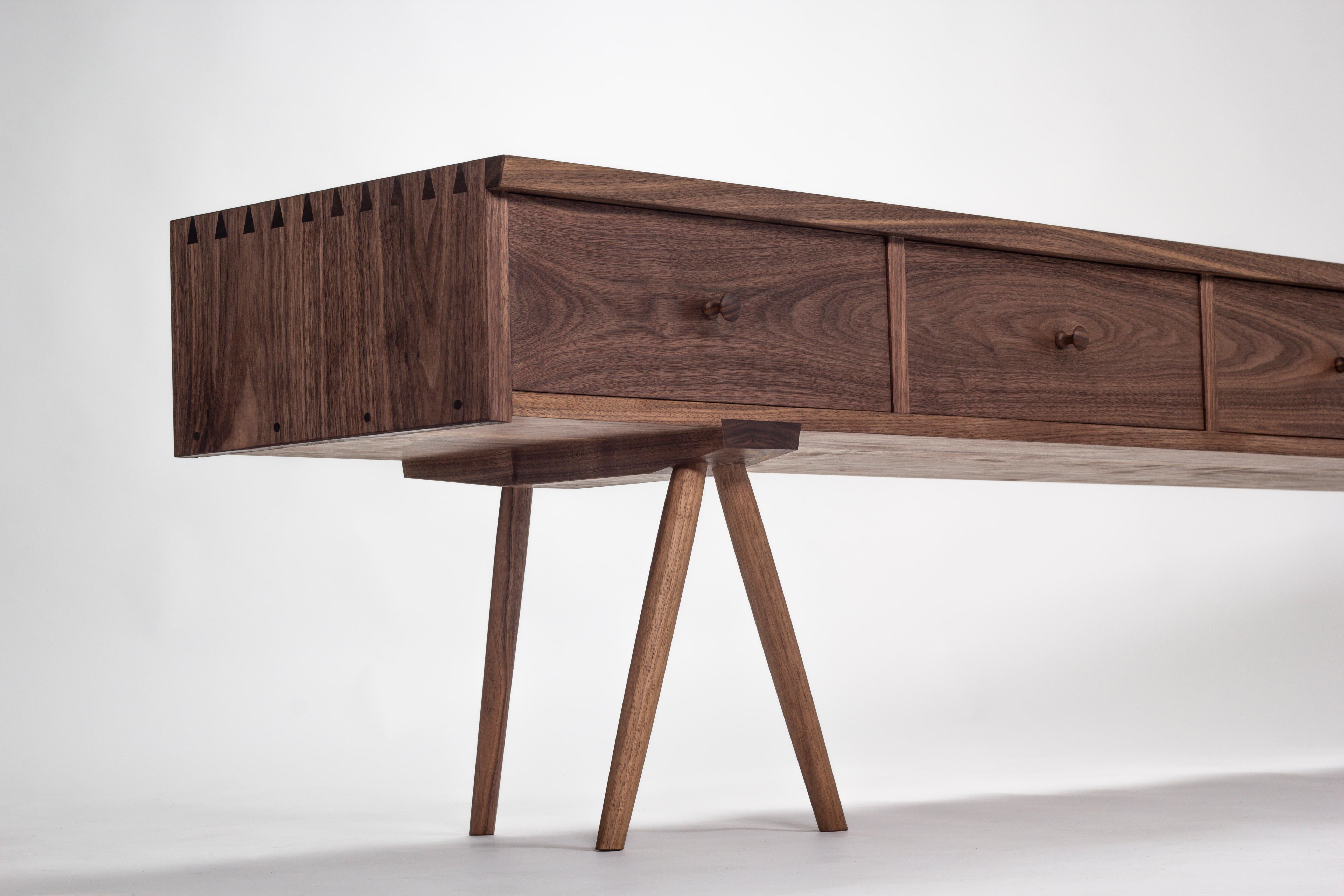 Contemporary Sideboard, Solid Black Walnut For Sale