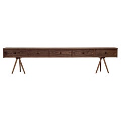 Credenza artigianale in noce nero di Frank Buschmann - Credenza a coda di rondine