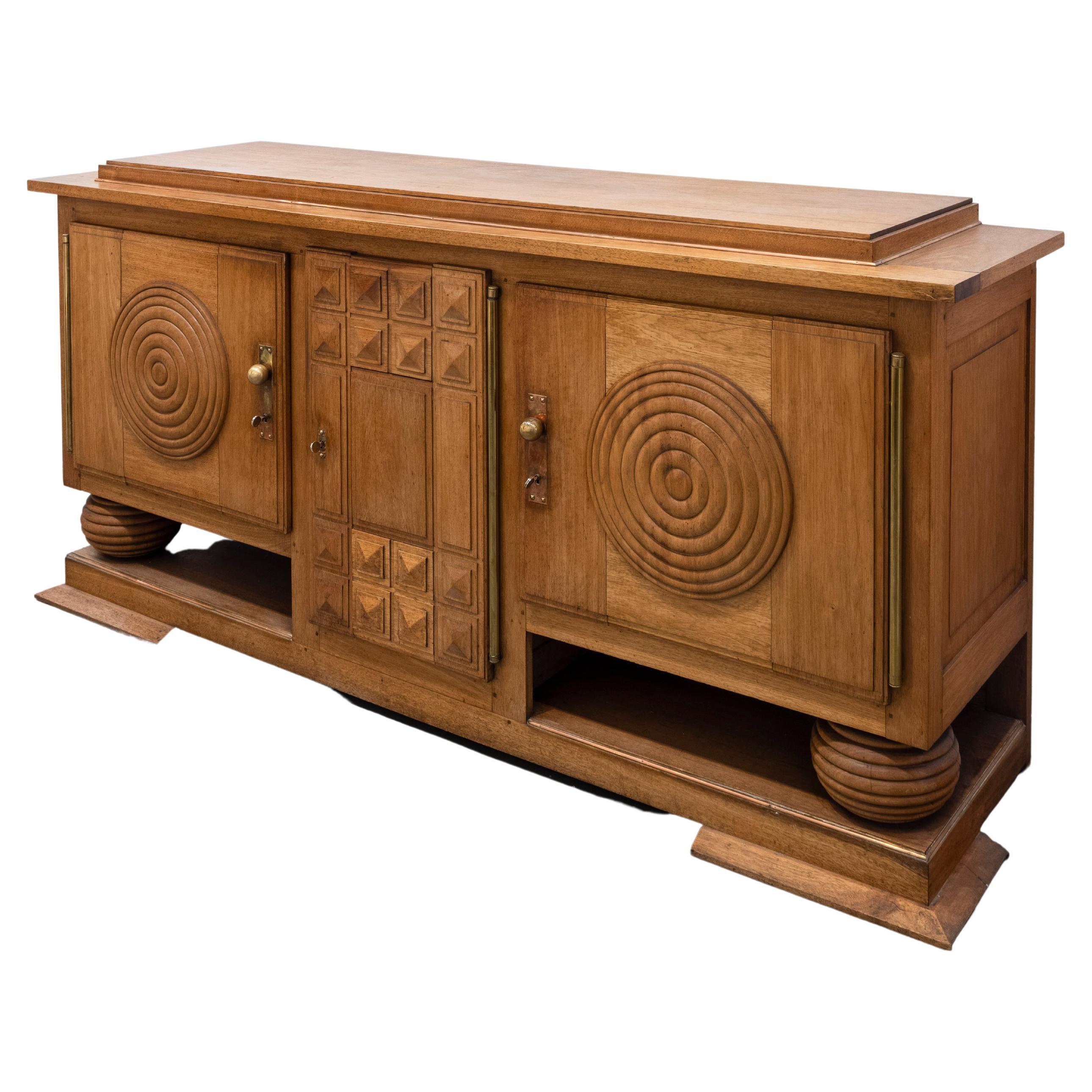 Low Oak Double TV Sideboard 100 Solid French Oak For Sale at 1stDibs