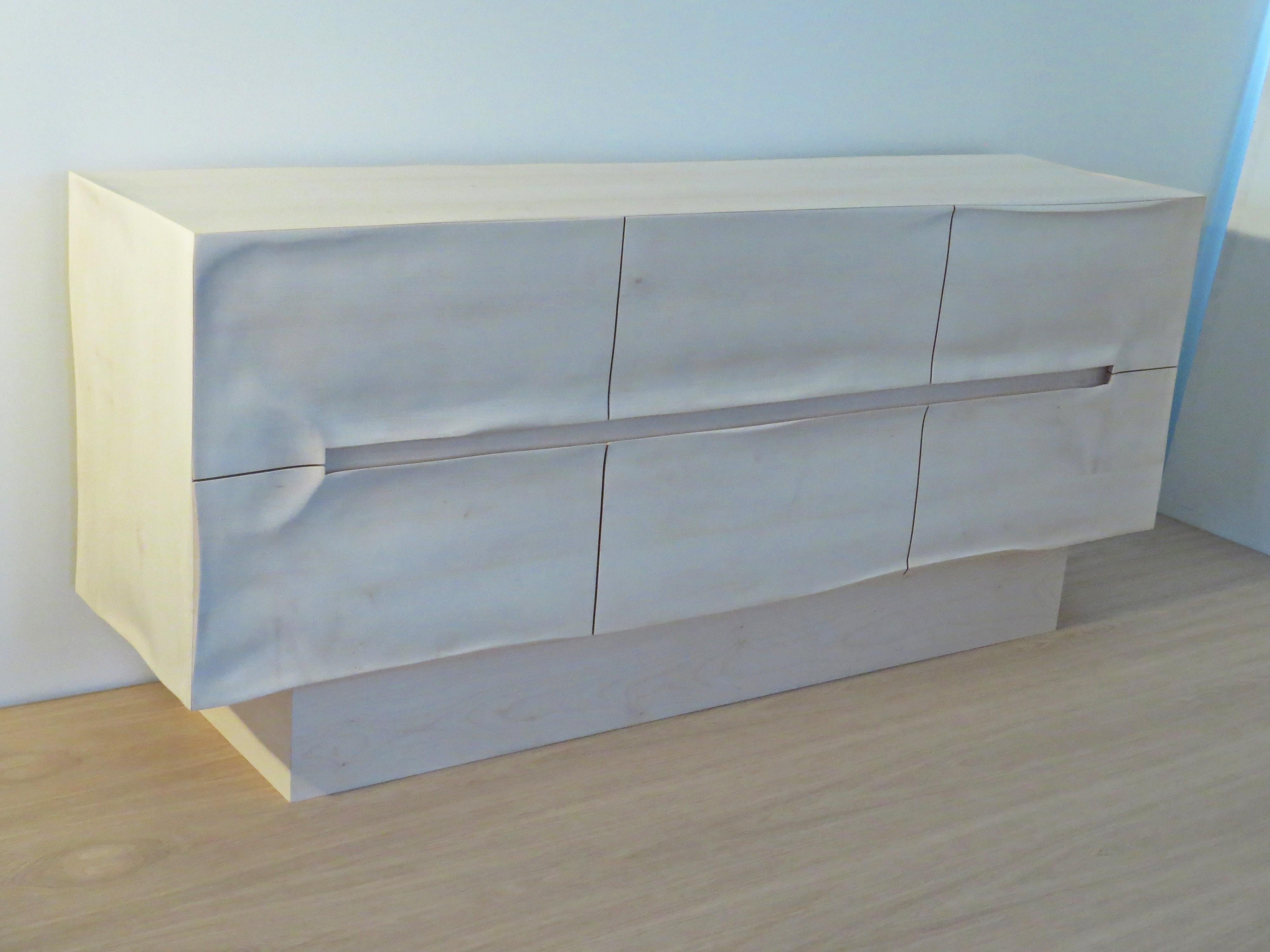 Sideboard aus Massivholz in organischem Design, handgefertigt in Deutschland, skulpturales Sideboard  (Ahornholz) im Angebot