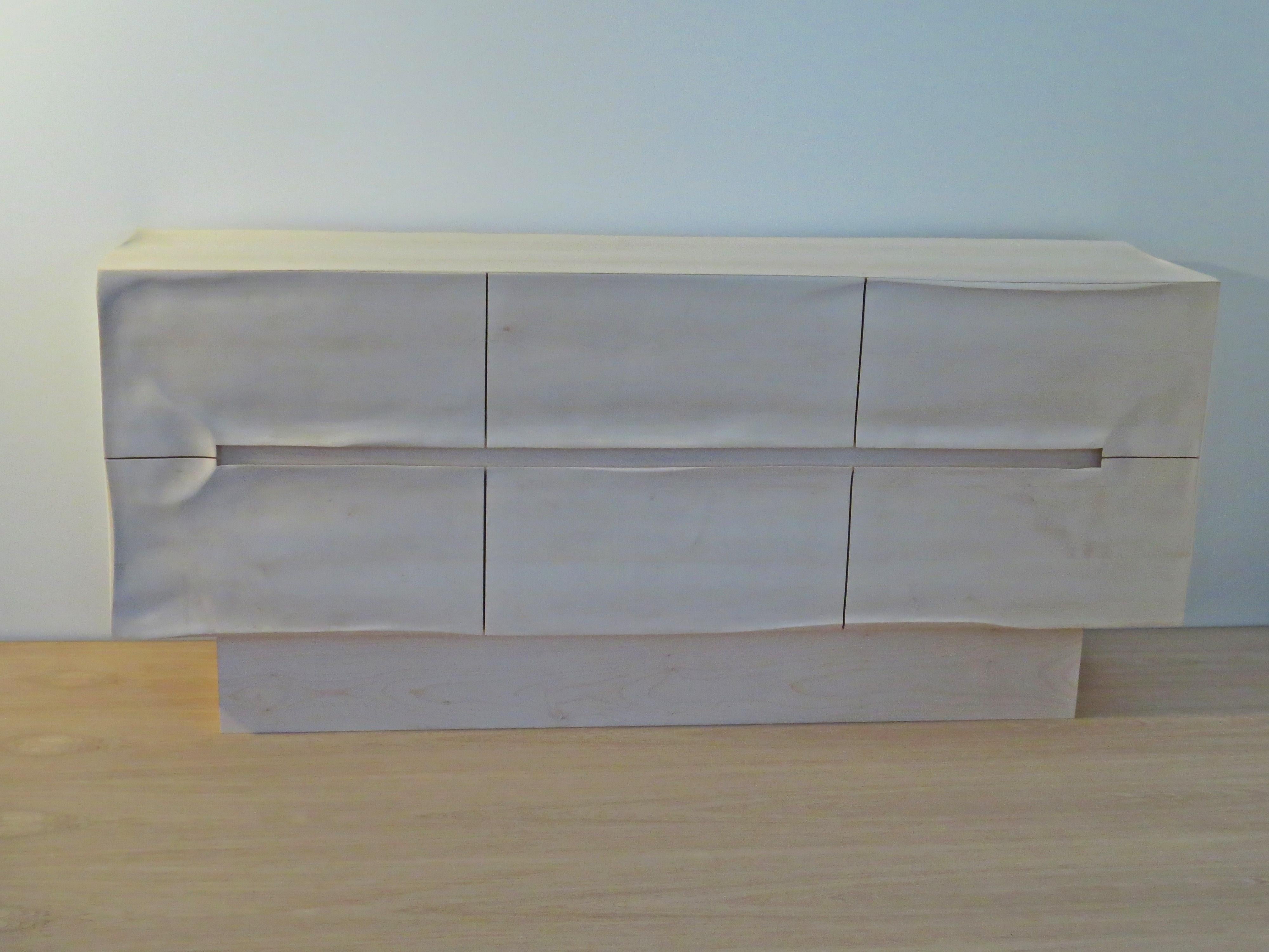 Hand-Crafted Sideboard Solid Wood, Organic Modern Design, Handcrafted in Germany, Sculptural For Sale