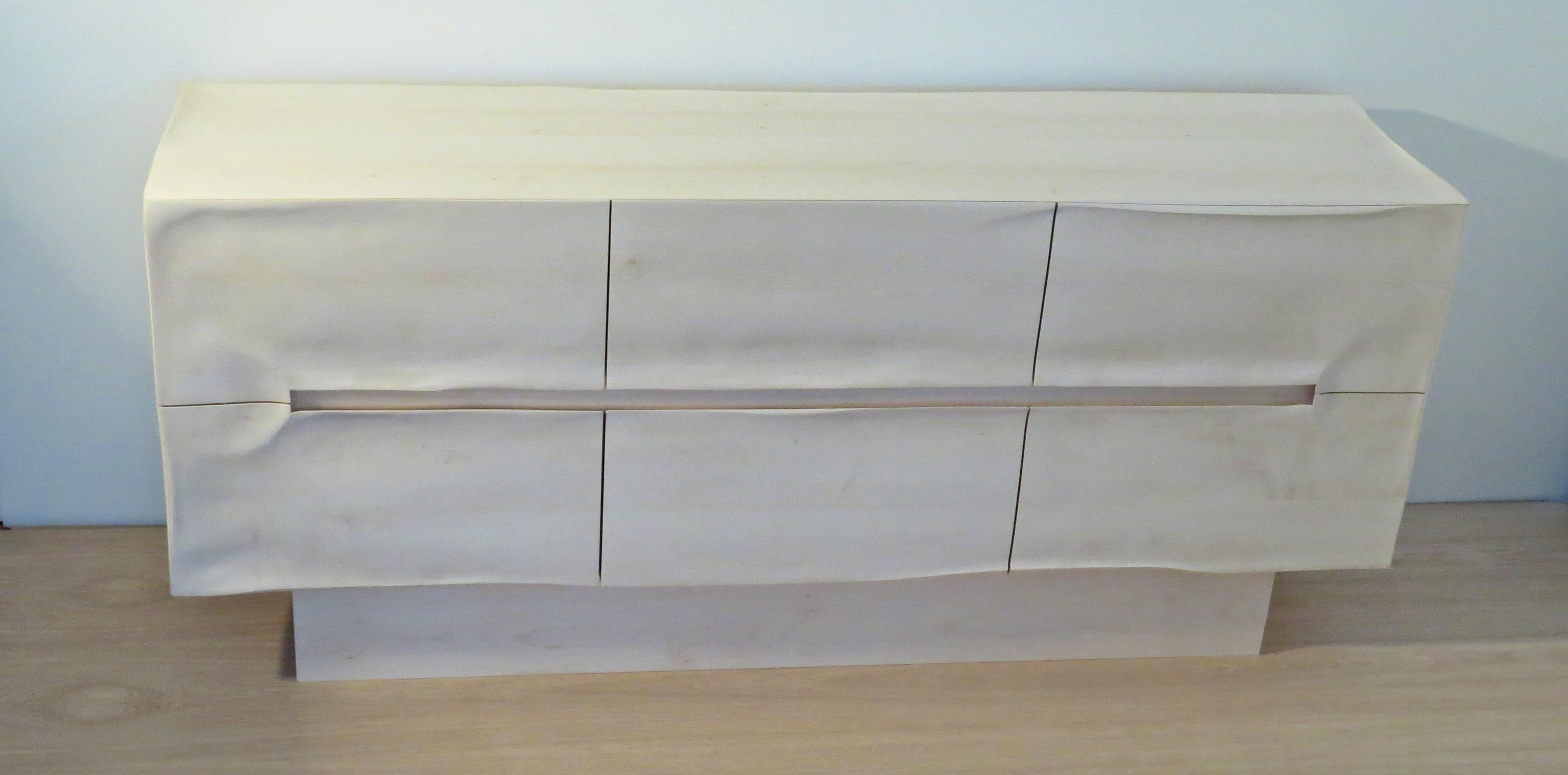 Contemporary Sideboard Solid Wood, Organic Modern Design, Handcrafted in Germany, Sculptural For Sale