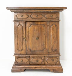Sideboard Spanish Poplar One Door Entry Hall Buffet Credenza, circa 1960