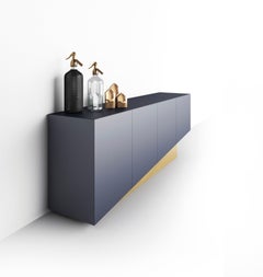 Anrichte / Aufbewahrungsschrank Minotti Italia EXTRA Design Simone Fanciullacci Blau