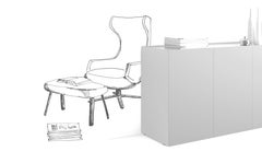 Sideboard / Storage cabinet Minotti Italia KM 3 design Claudio Bitetti - White