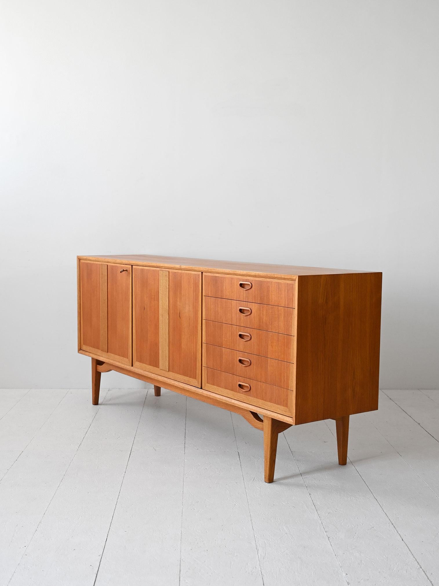 Mid-20th Century Swedish teak and oak sideboard