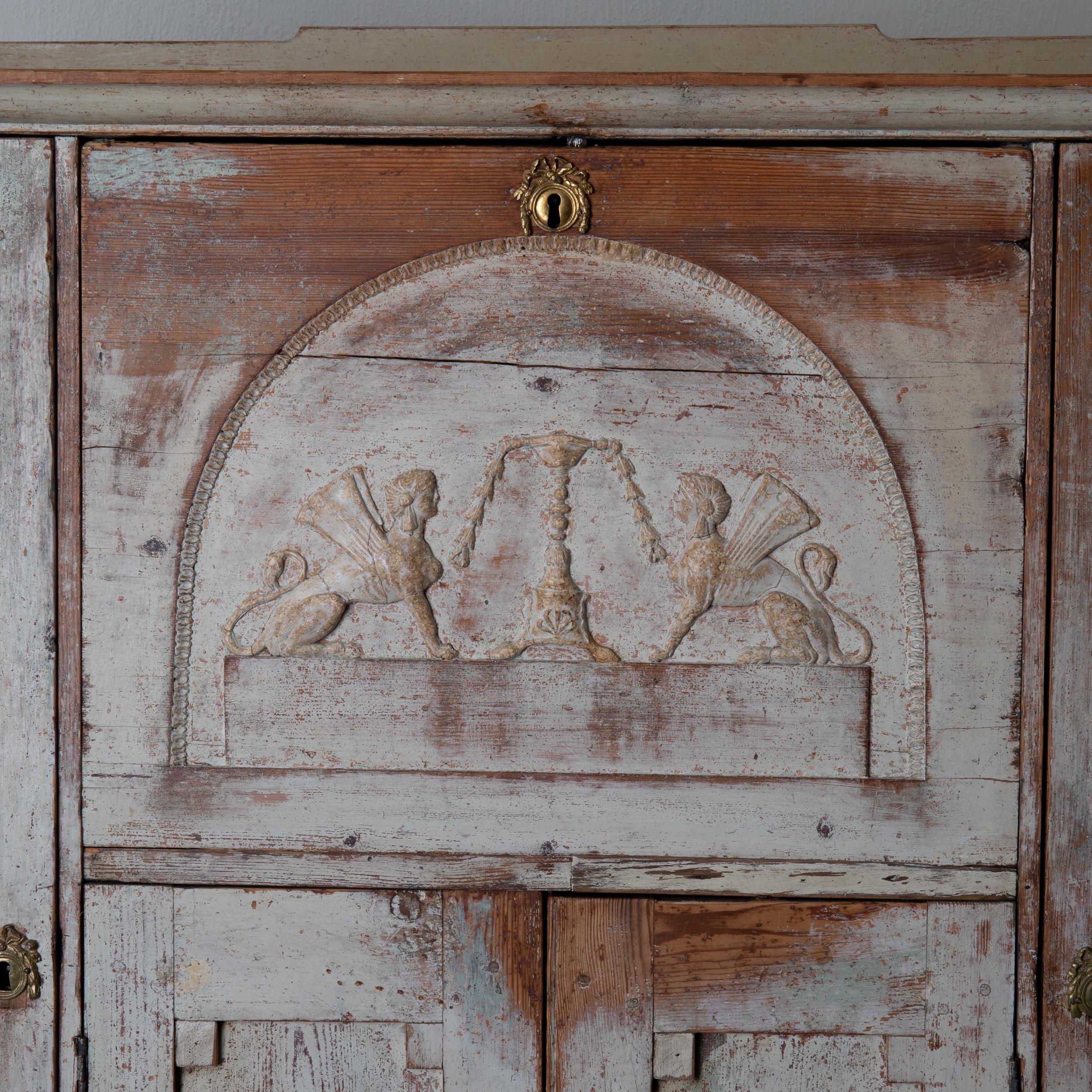 Sideboard Swedish Rustic White Painted Neoclassical, 19th Century, Sweden 1