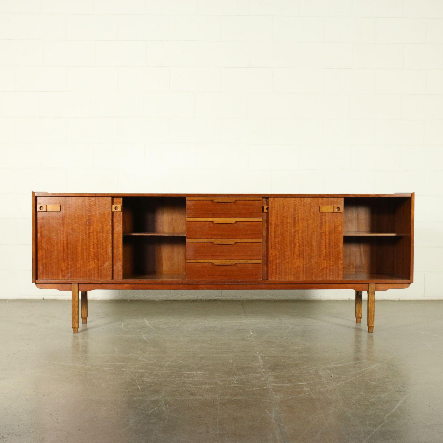 Mid-Century Modern Sideboard Teak Veneer Italy 1960s Italian Production