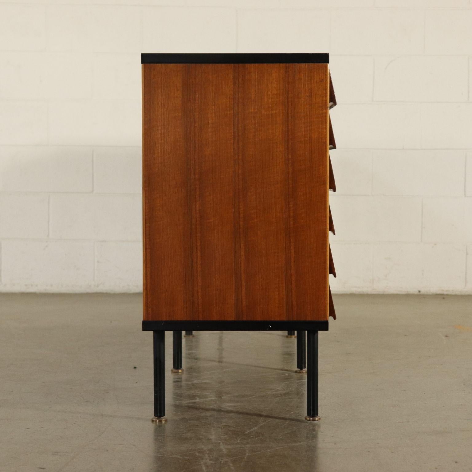 Sideboard Teak Veneer Solid Oak Vintage, Italy, 1960s 7