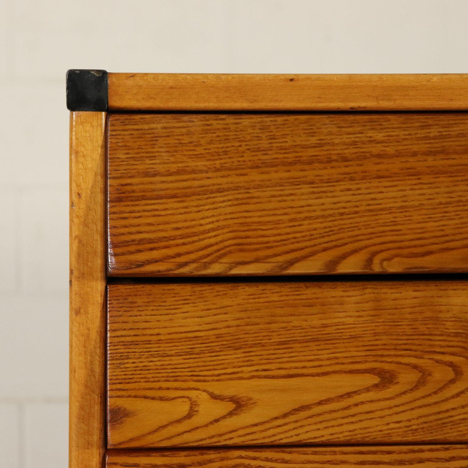 Sideboard Teak Veneer Solid Oak Vintage, Italy, 1960s In Good Condition In Milano, IT