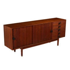 Sideboard Teak Veneer Vintage Manufactured in Italy, 1960s Sideboard Teak Veneer Vintage Manufactured in Italy, 1960s