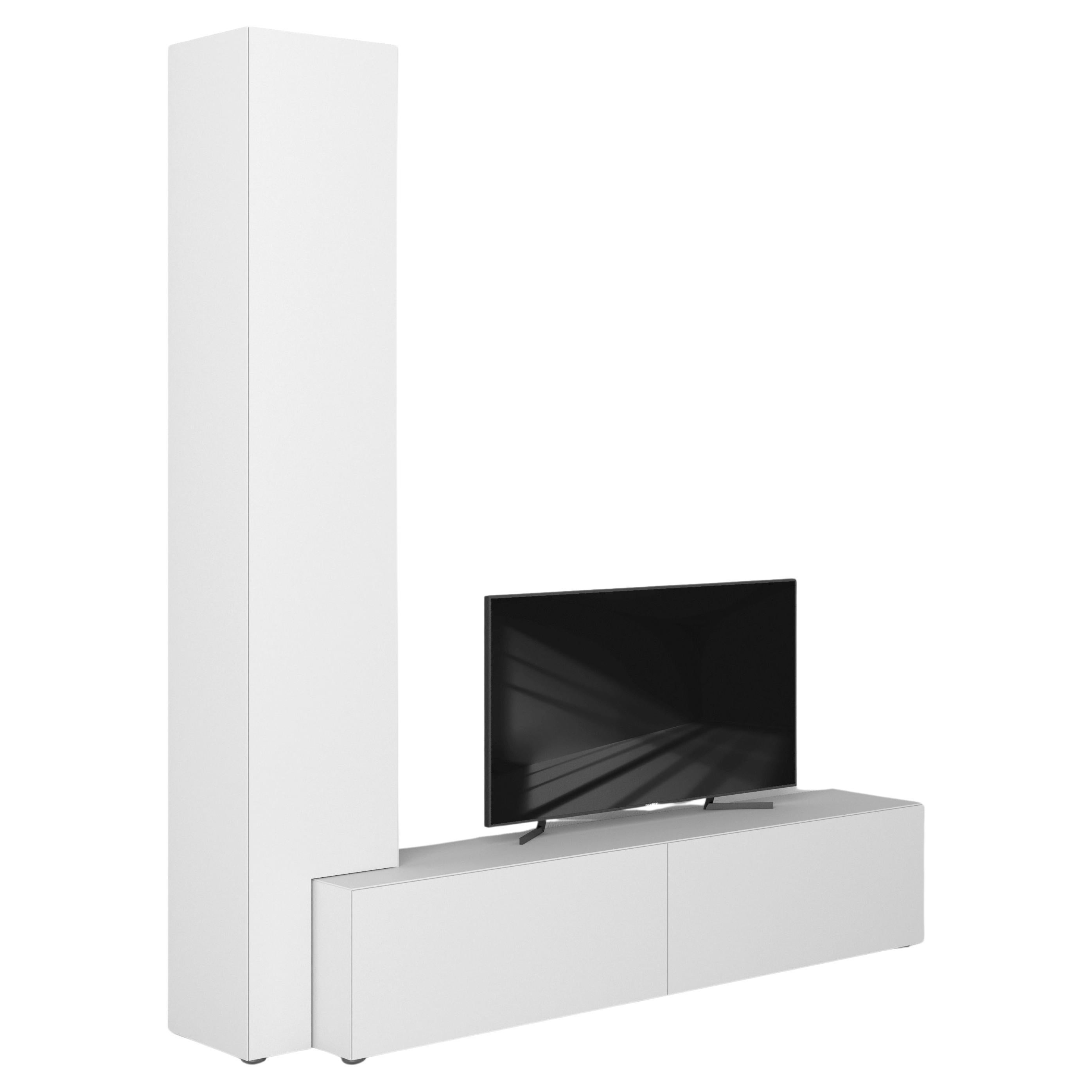 Sideboard / TV storage cabinet Minotti Italia REGOLO design Studio14 - White For Sale