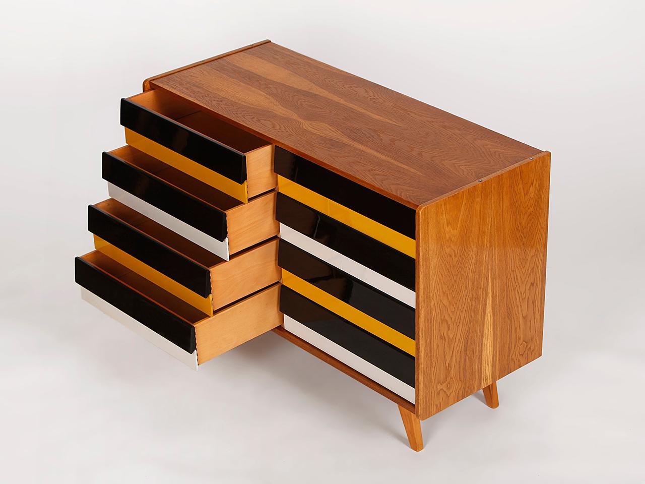 Mid-Century Modern Sideboard U 453 by Jiri Jiroutek for Interier Praha with Wooden Drawers, 1960s For Sale
