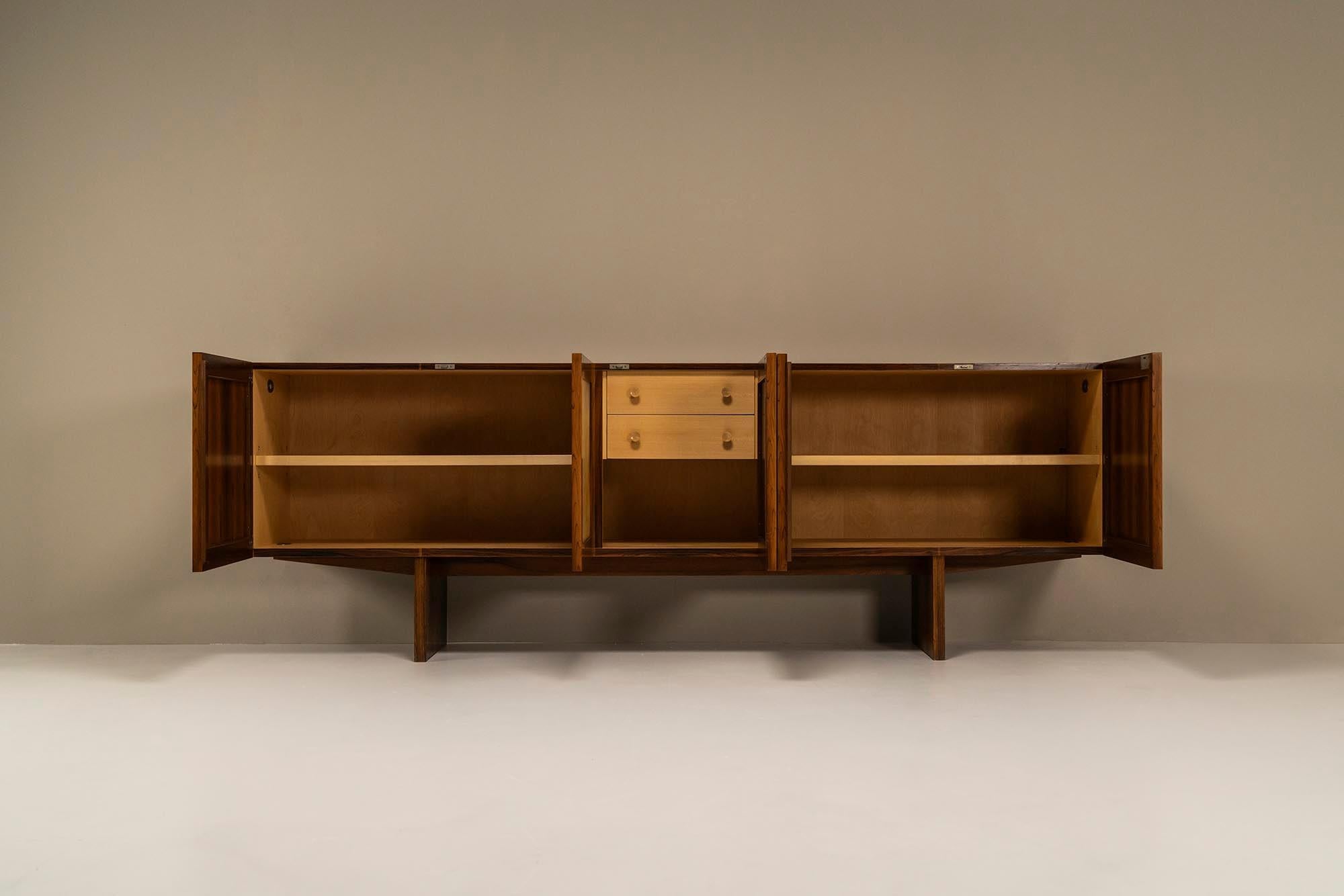 Sideboard Veneered in Rosewood and Goatskin Parchment, Italy, 1950s 3