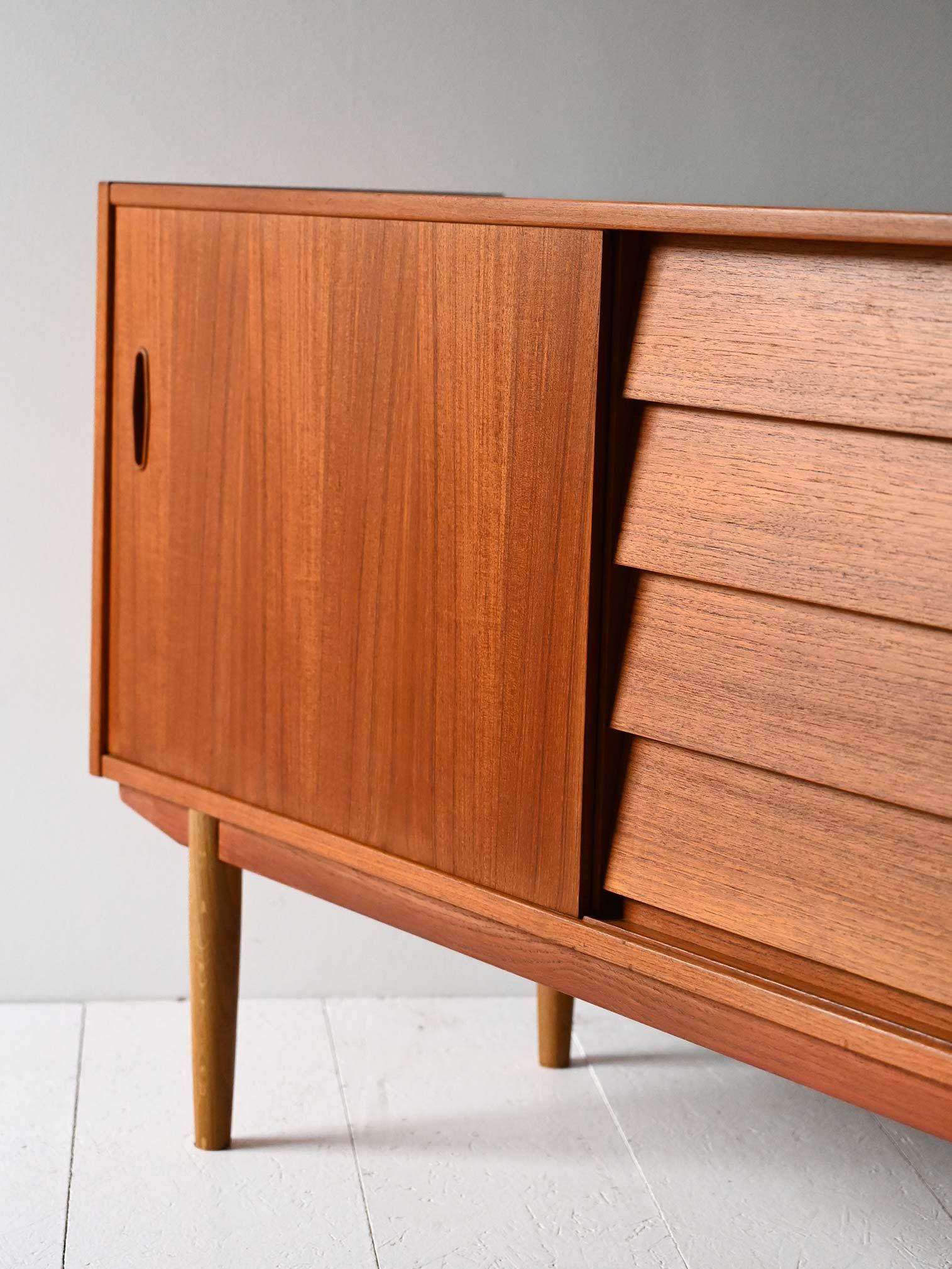 Teak Scandinavian vintage sideboard by Nils Jonsson For Sale
