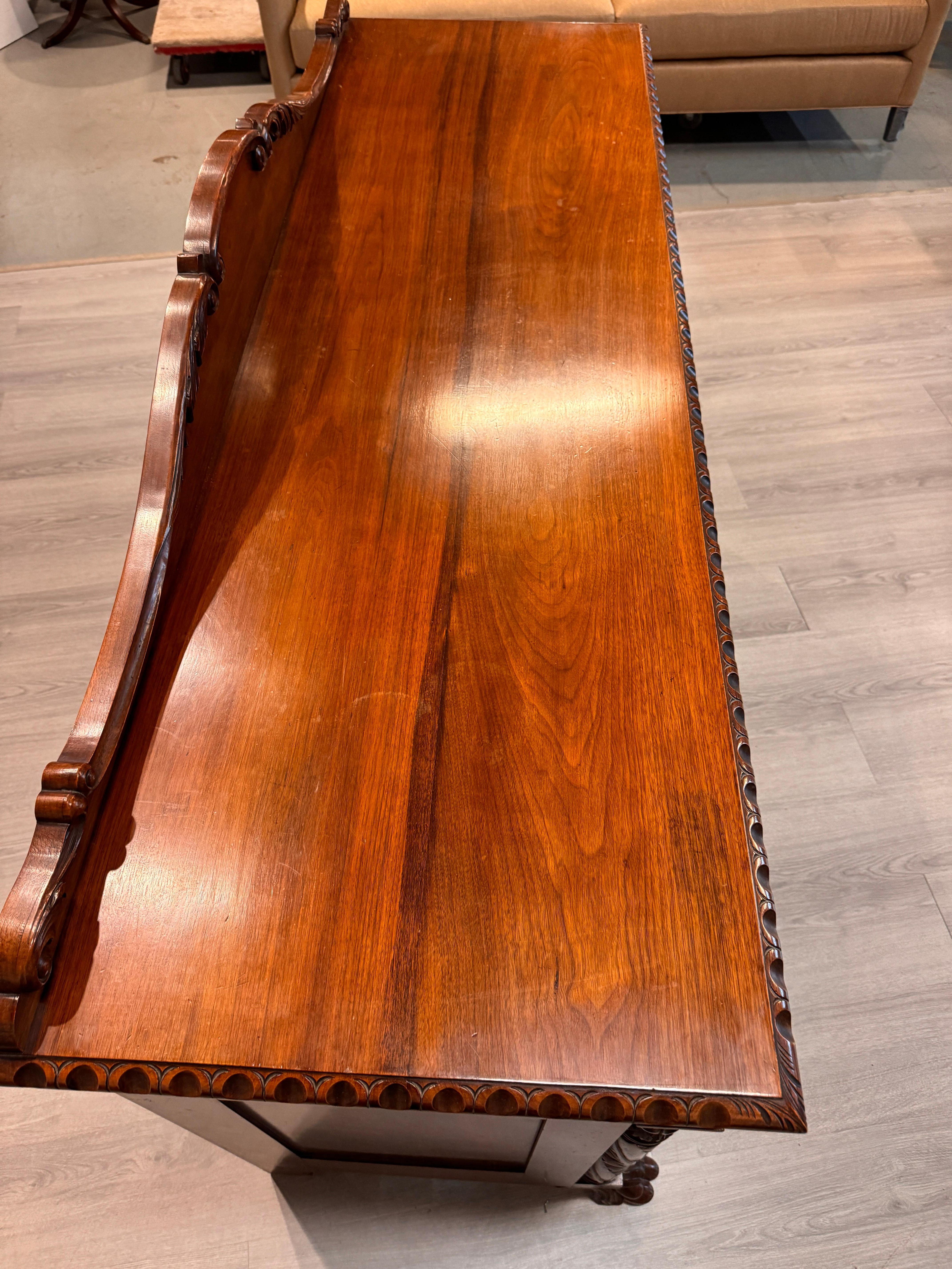 Sideboard Walnut Carved For Sale 11