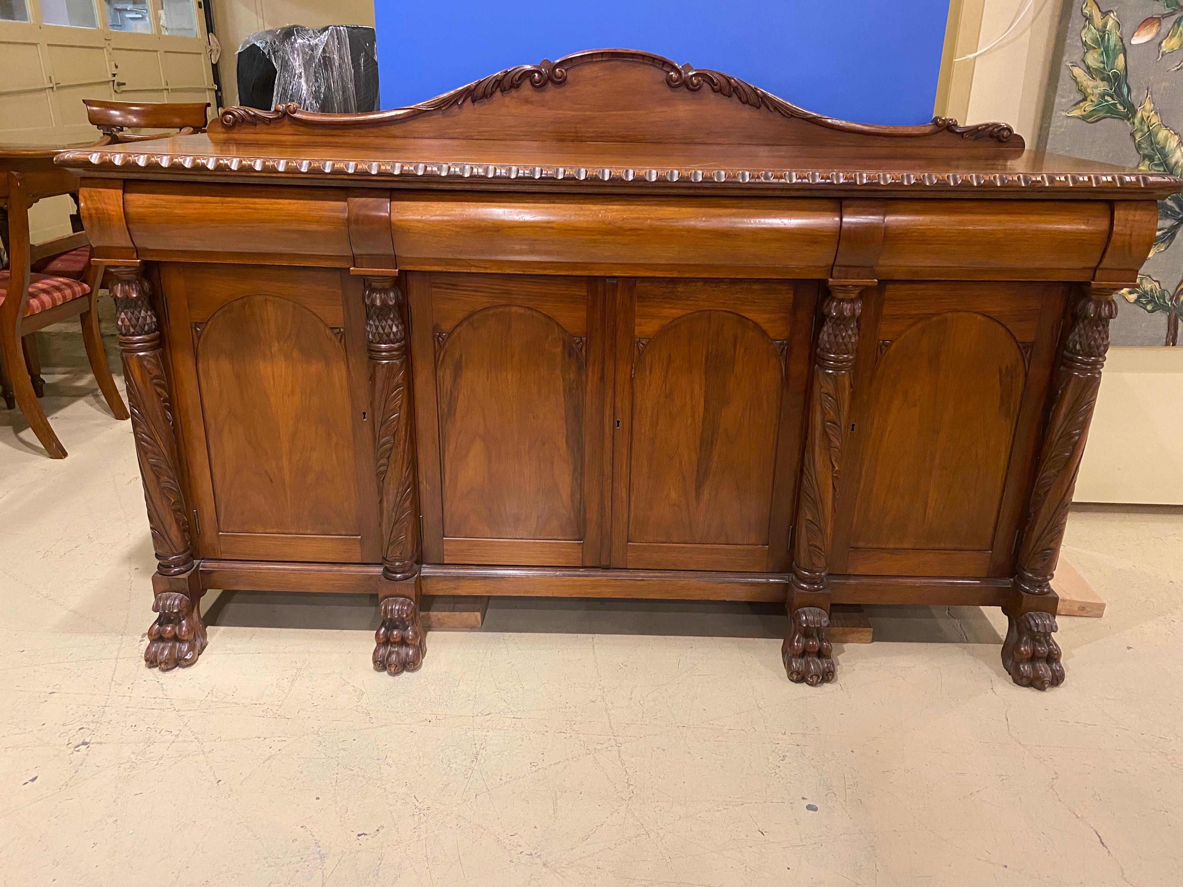 20th Century Sideboard Walnut Carved For Sale