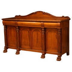 Vintage Sideboard Walnut Carved