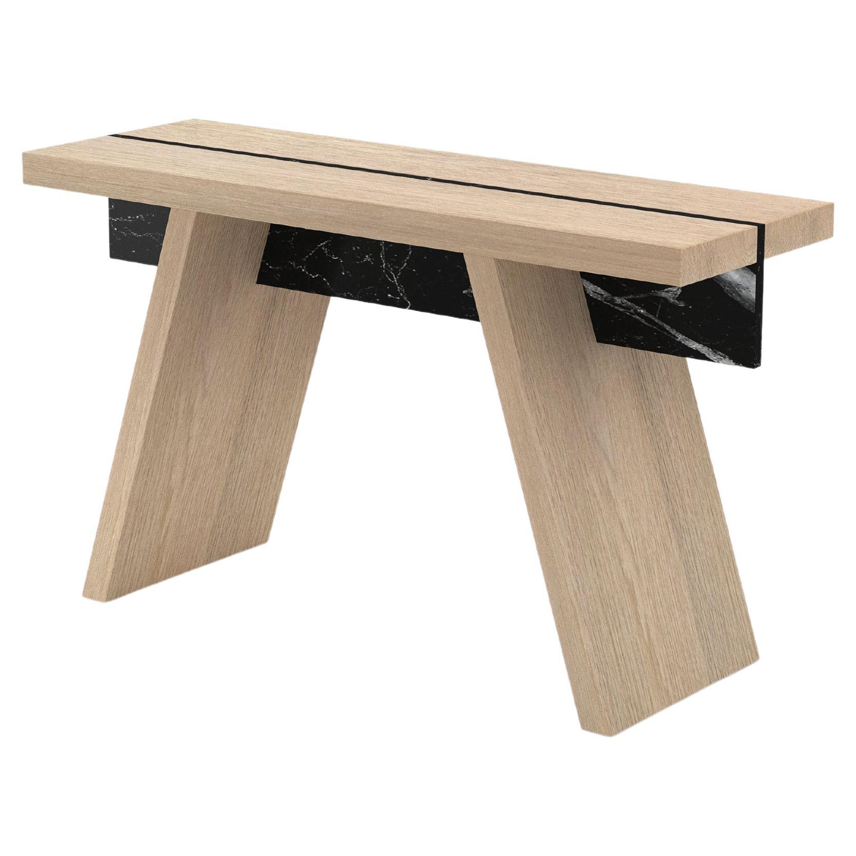 Laws of Motion Console Table in Solid Oak Wood, Sideboard by Joel Escalona For Sale