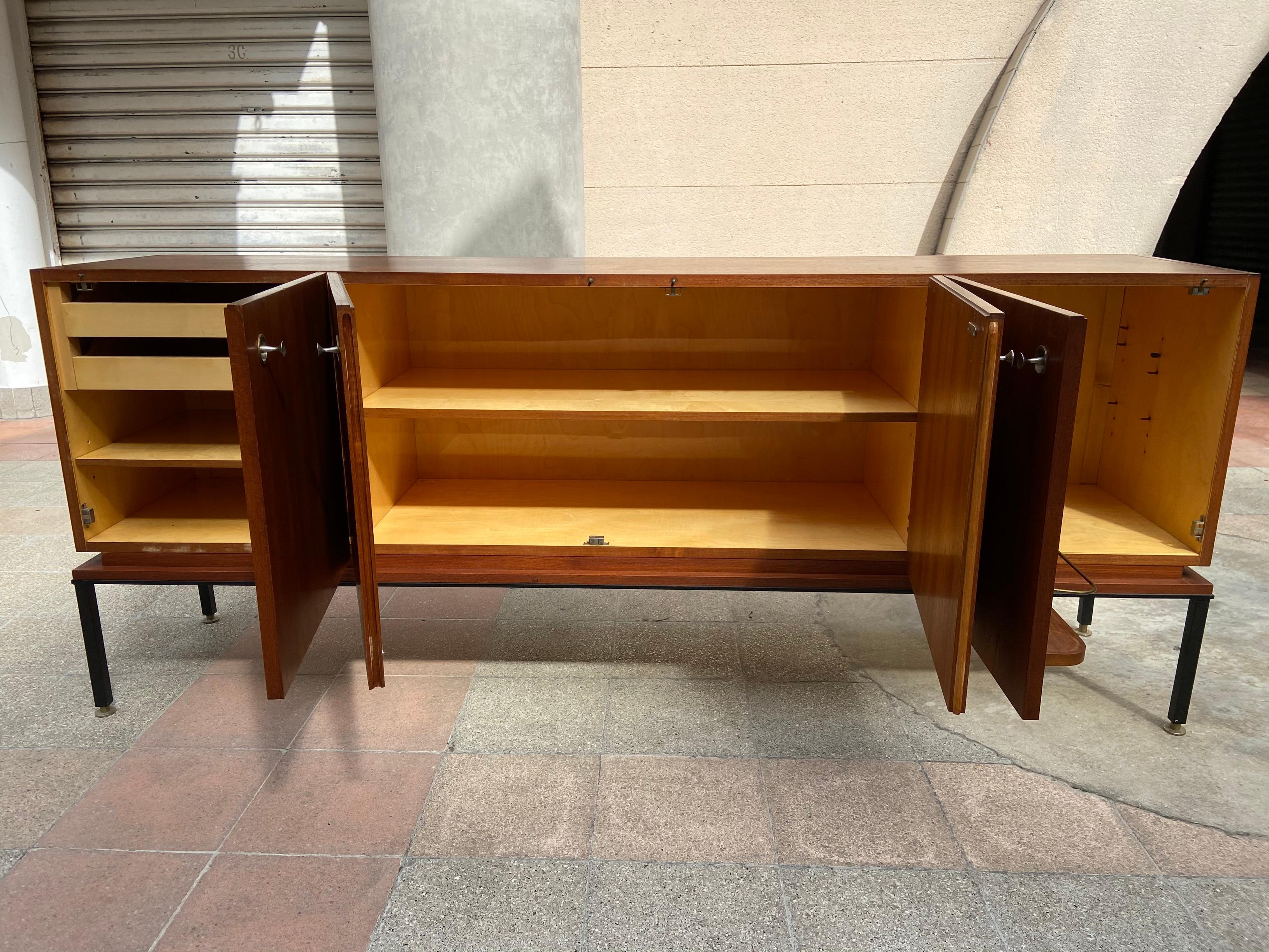 Sideboard with 3 Cupboards - Alain Richard, 1960 In Good Condition In Saint Ouen, FR