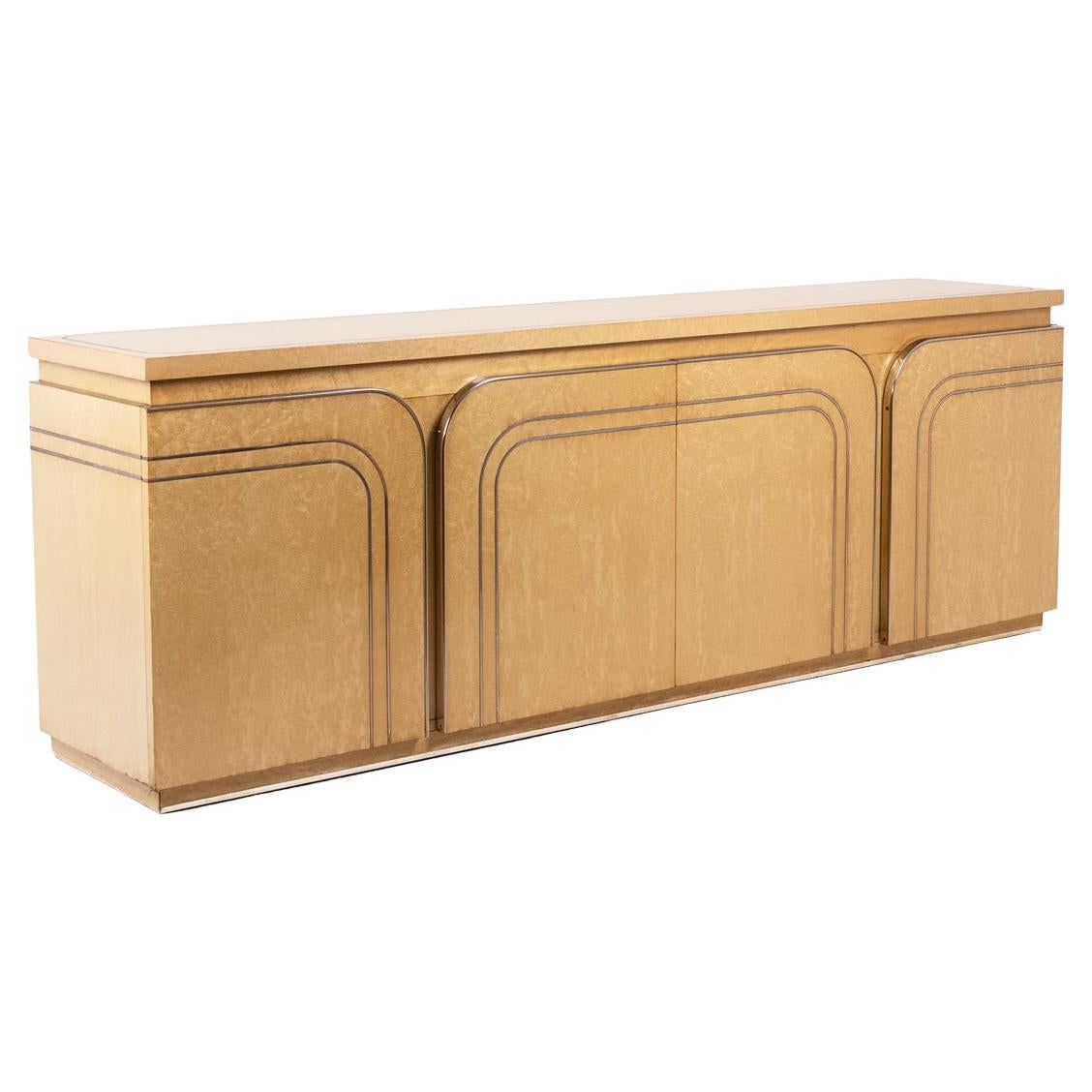 Sideboard with 4 doors in birch wood. 1970s.