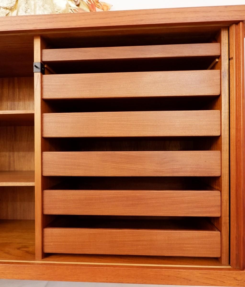 Wood Sideboard with 4 Sliding Doors